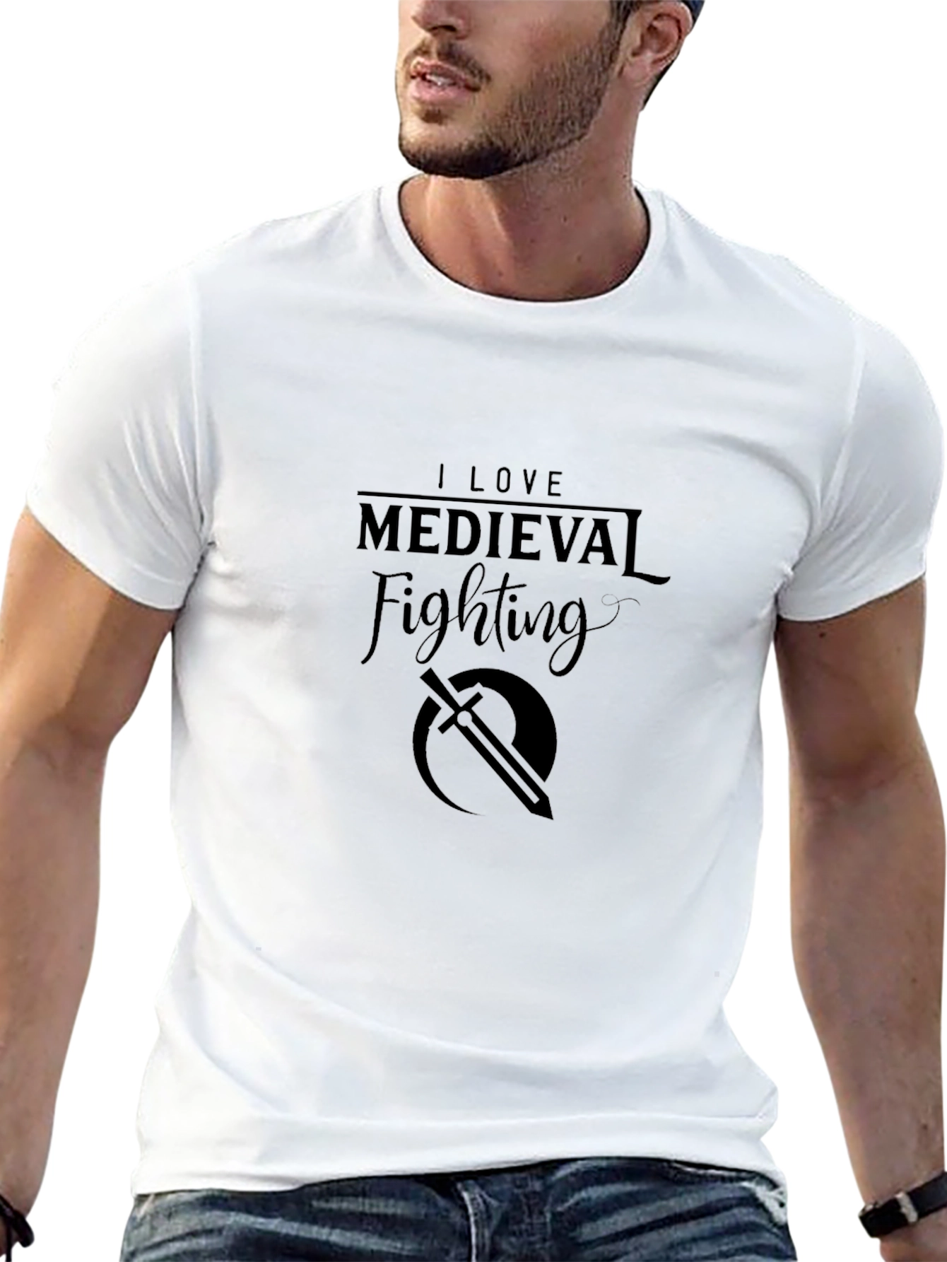 I Love Medieval Fighting Black T-Shirt