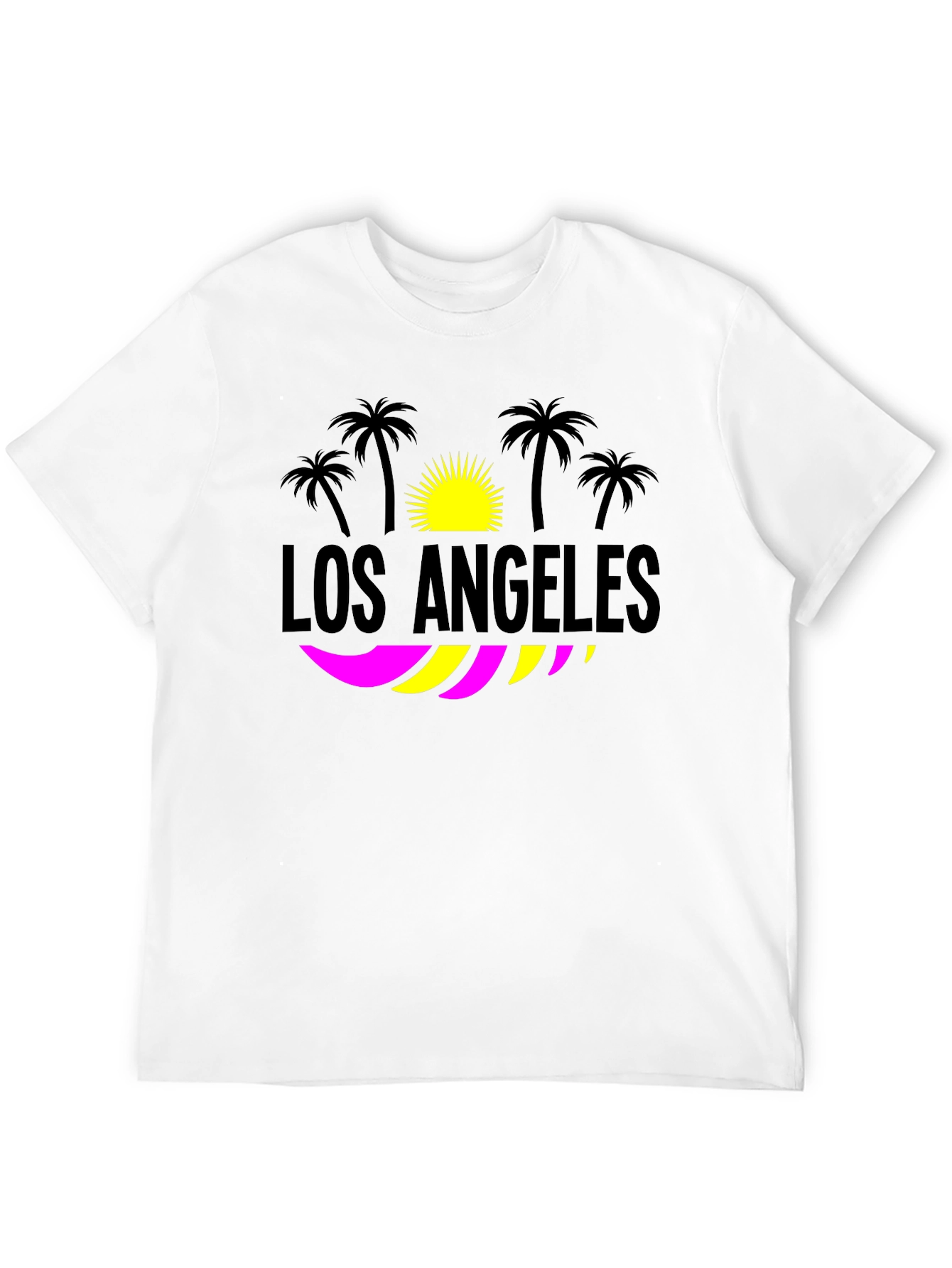 Los Angeles Palm Tree Graphic T-Shirt - Black