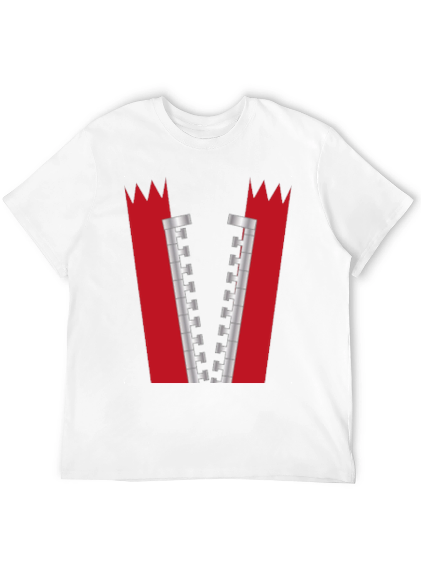 Novelty Zipper Graphic T-Shirt - Bold Black Tee