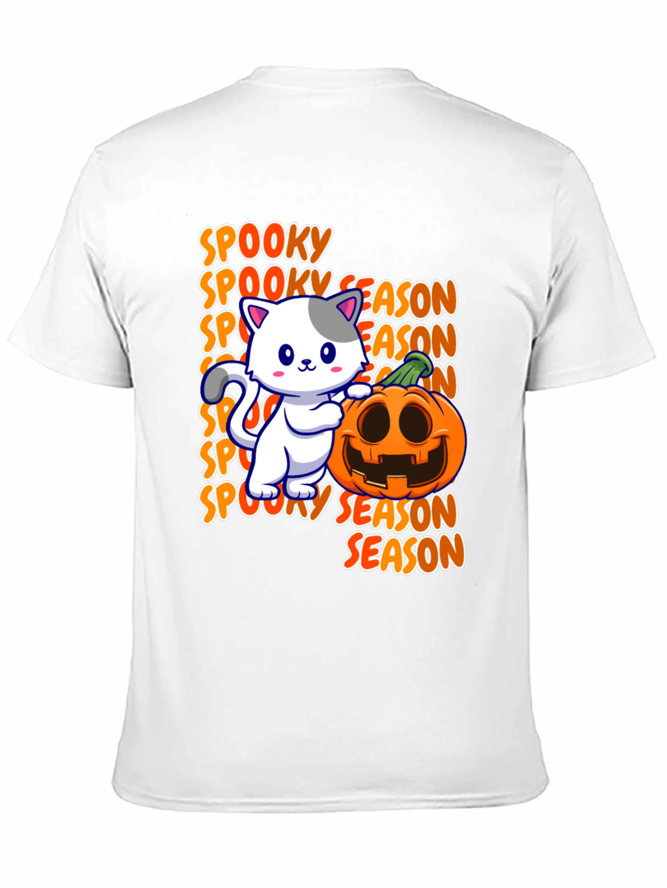 Spooky Season Cat & Pumpkin Graphic Tee