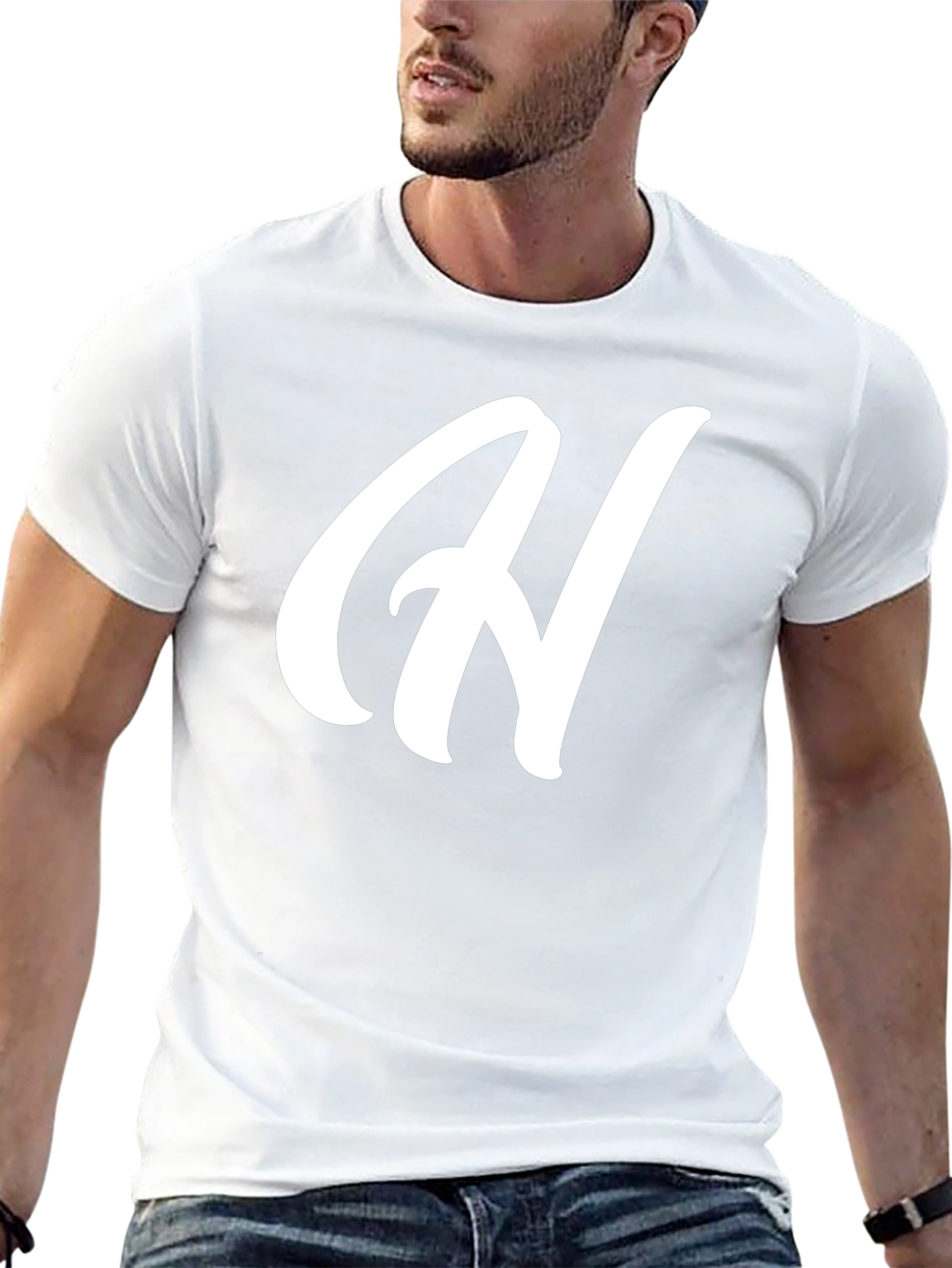 Black T-Shirt with White H Graphic