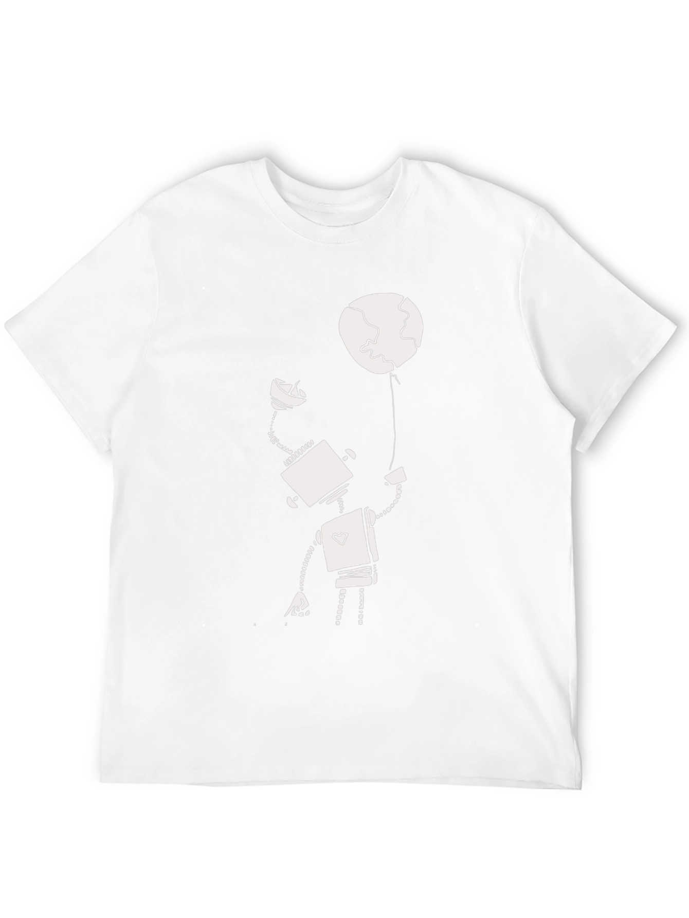 Robot and Globe Graphic T-Shirt - Modern Design