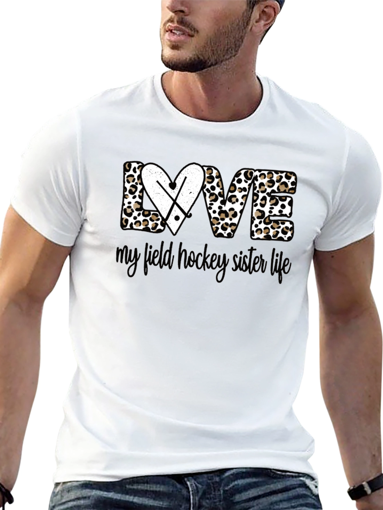 Field Hockey Sister Life T-Shirt - Leopard Print