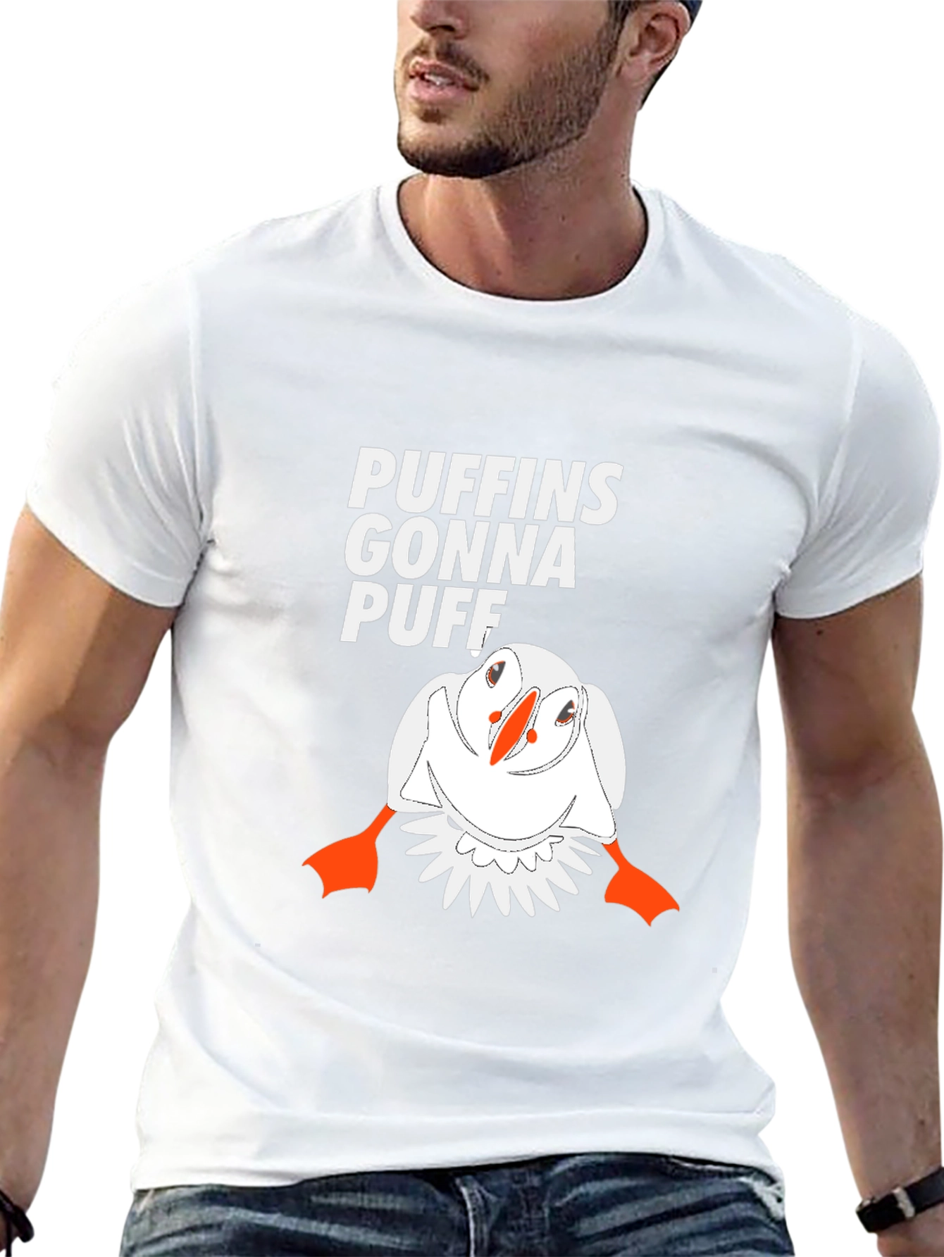 Puffins Gonna Puff Graphic Tee - Black Cotton T-Shirt