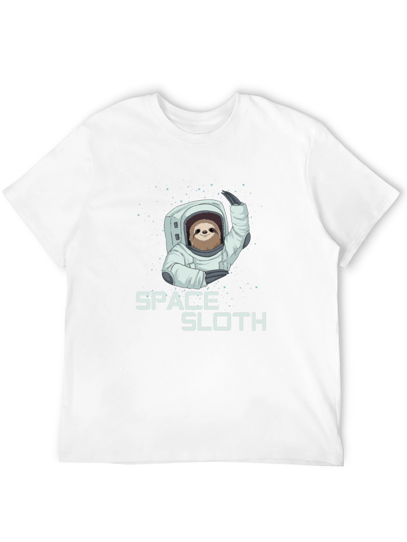 Space Sloth Graphic Tee - Black Cotton Blend