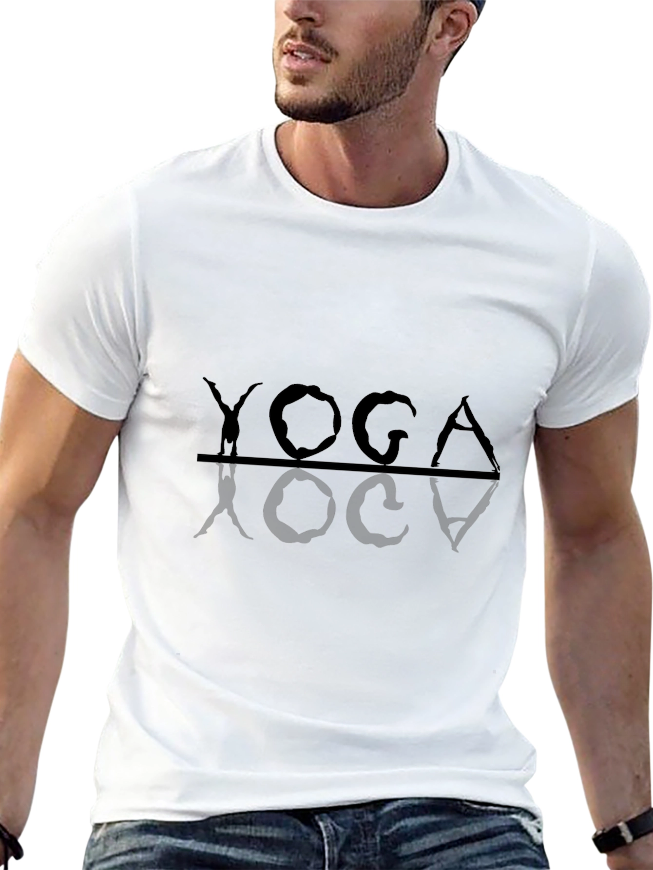 Yoga Reflection Graphic Tee - Unisex Black T-Shirt