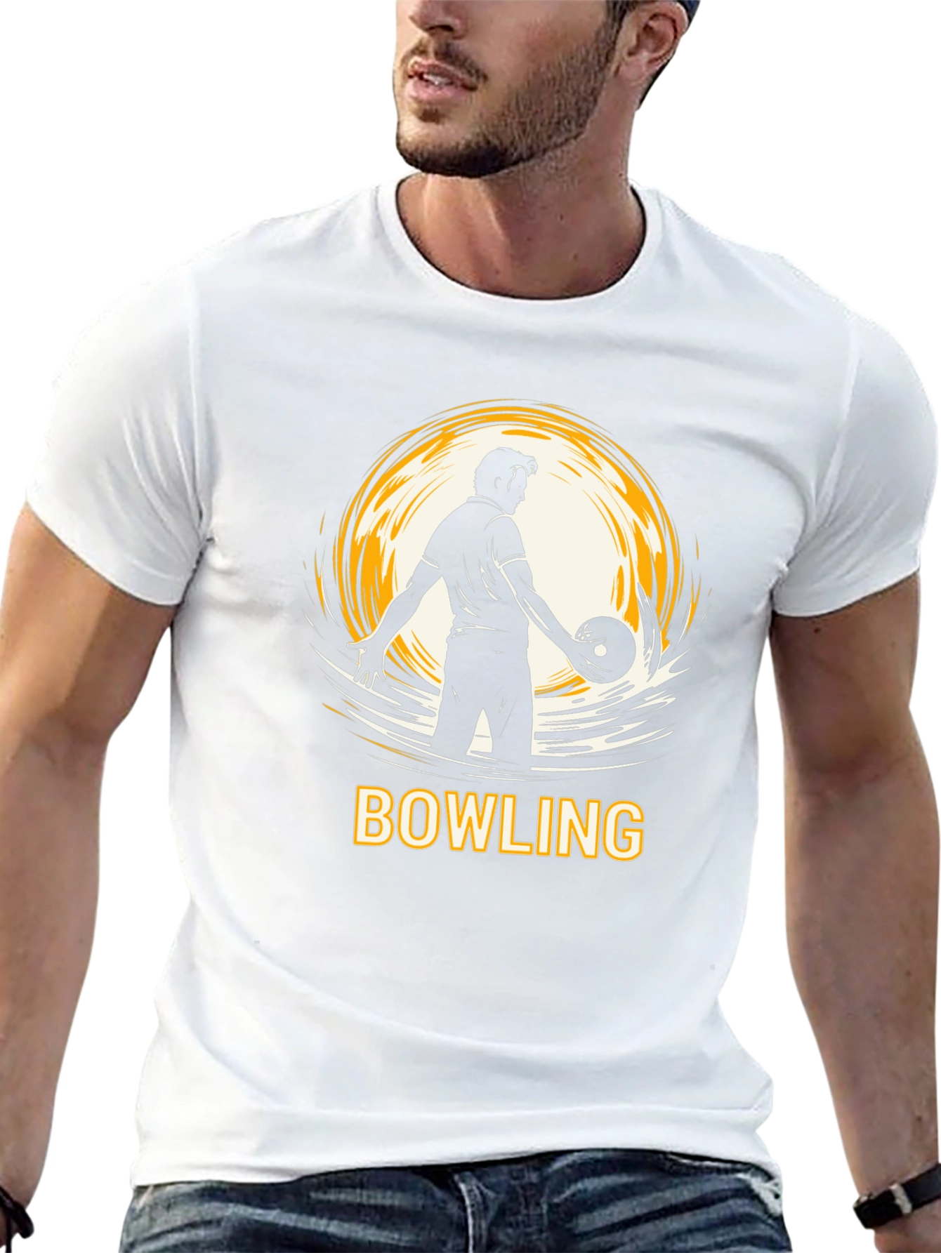 Bowling Strike T-Shirt - Black Graphic Tee