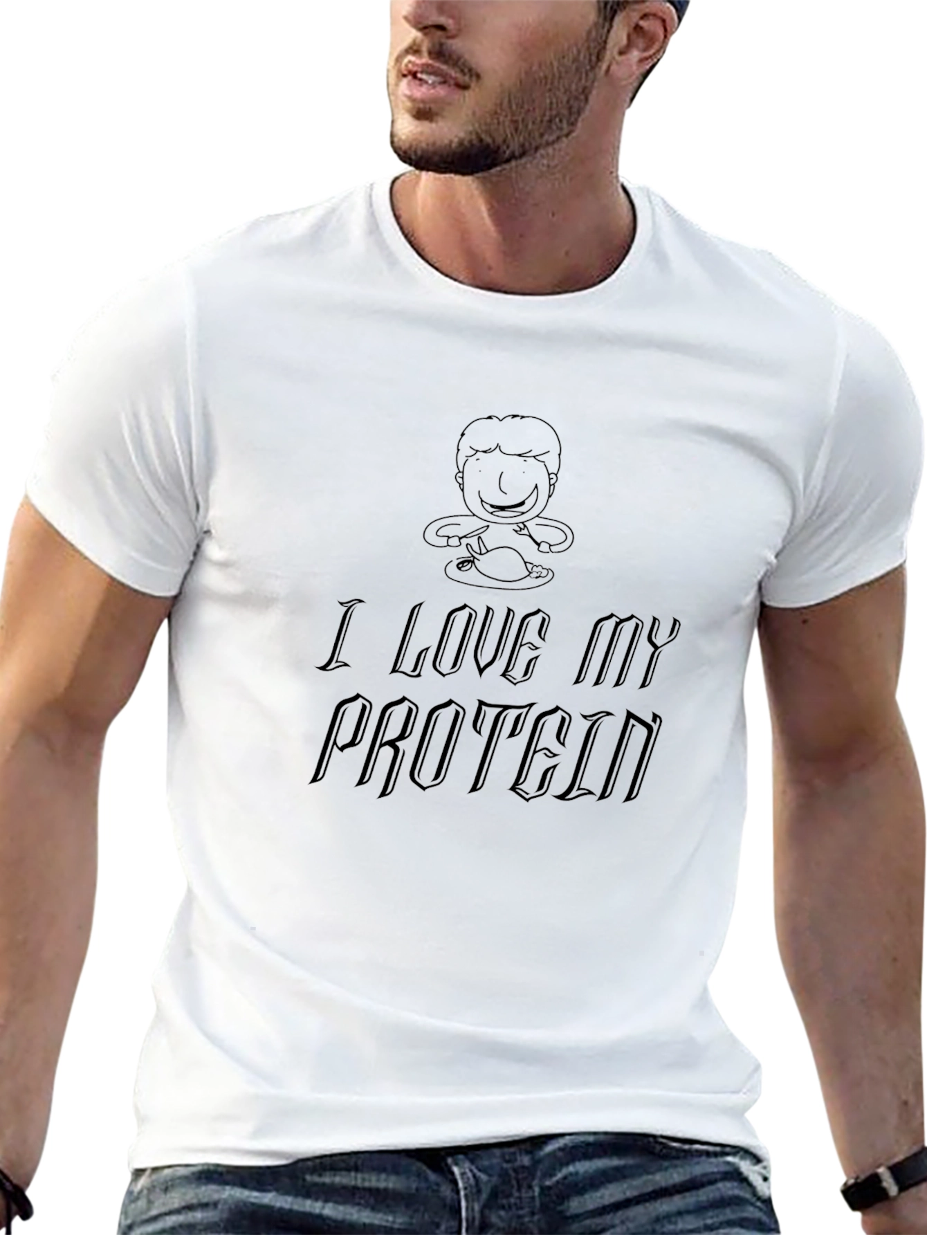 I Love My Protein T-Shirt - Black Graphic Tee