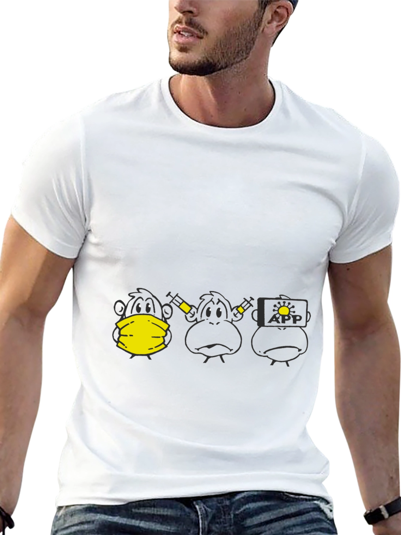 Novelty Monkey Graphic Black T-Shirt