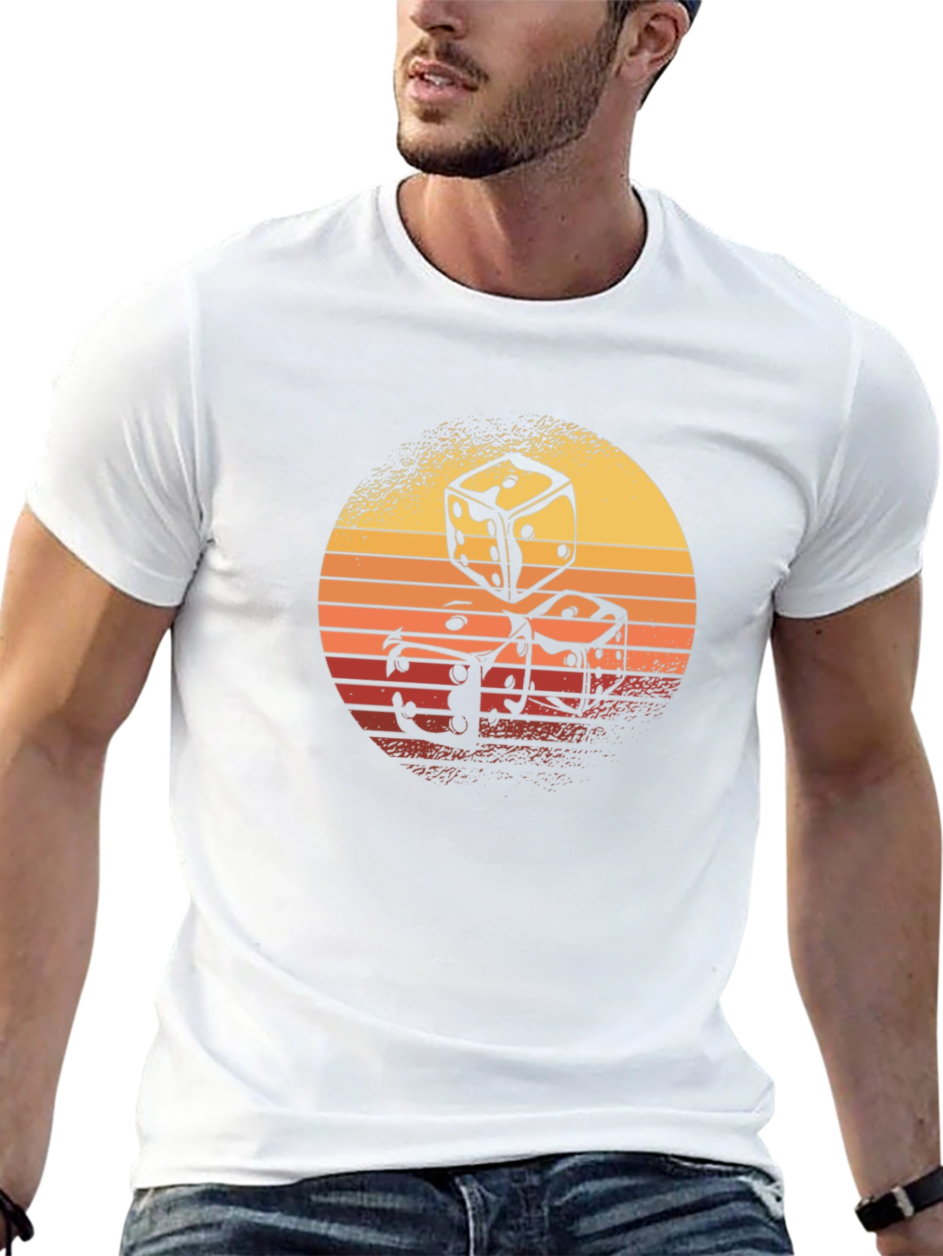 Retro Dice Graphic T-Shirt - Cool Casino Style!