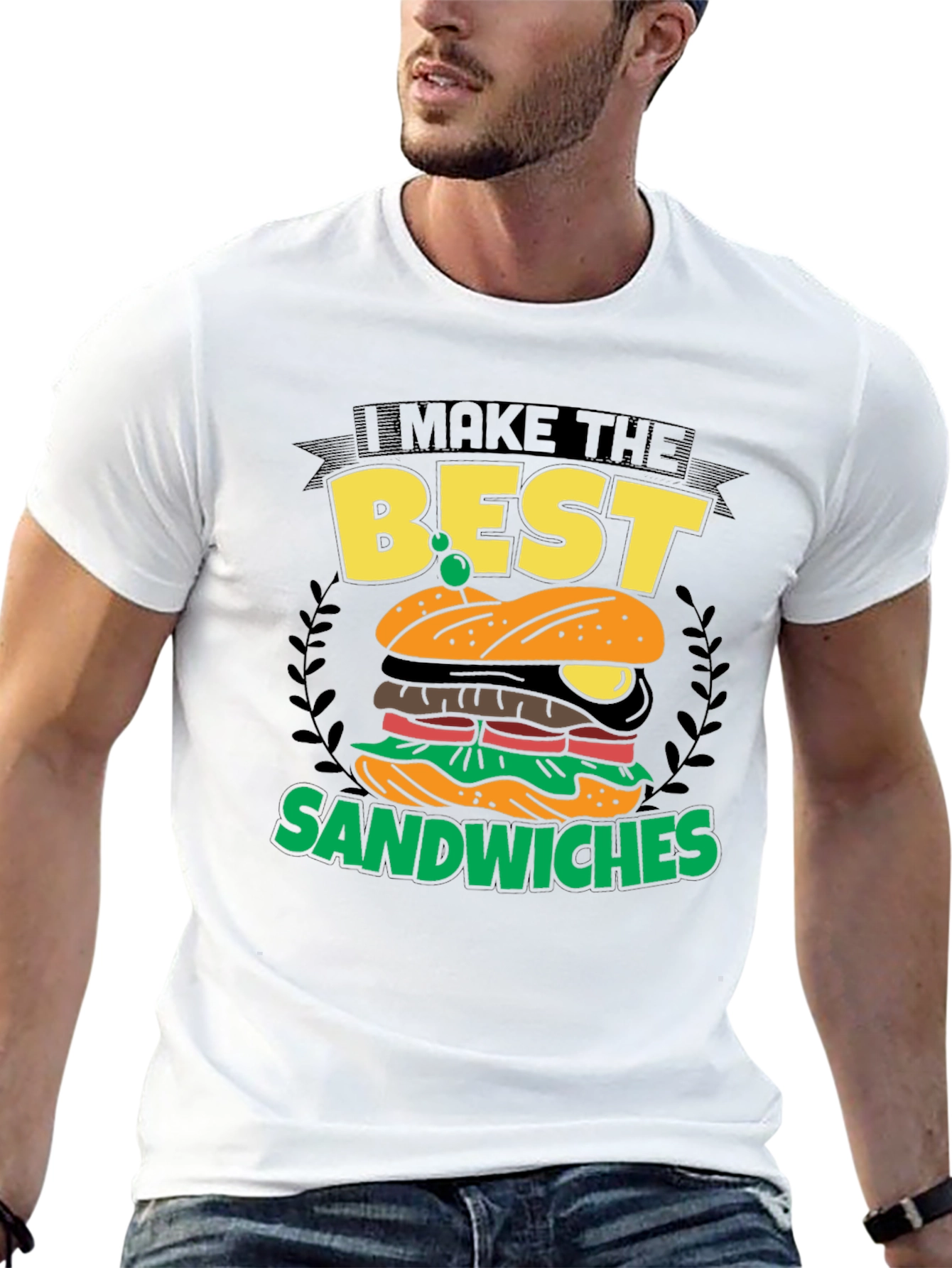 I Make the Best Sandwiches Black Graphic T-Shirt