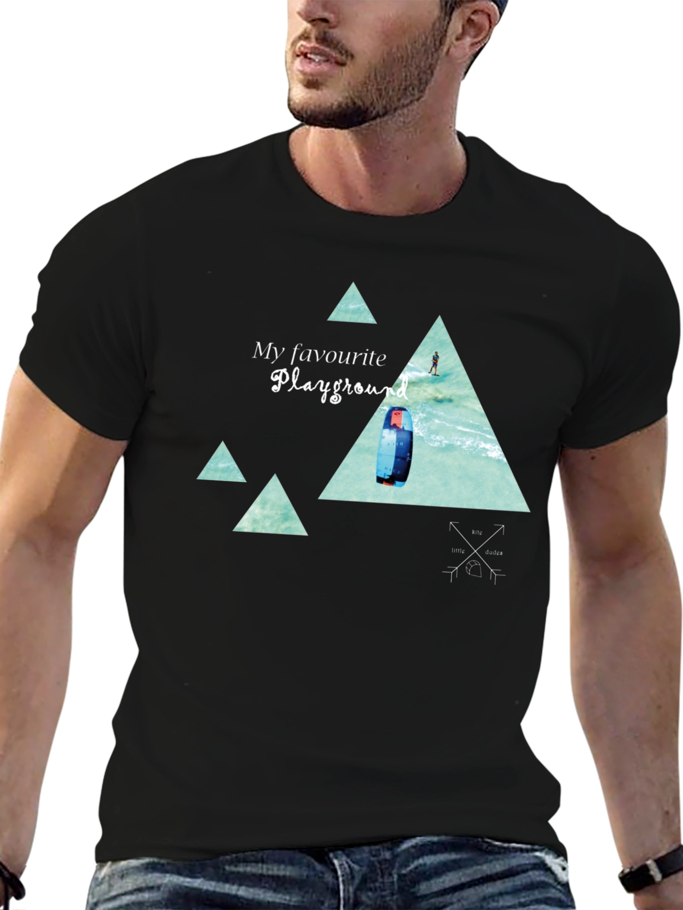 Kitesurfing Playground Black Graphic Tee