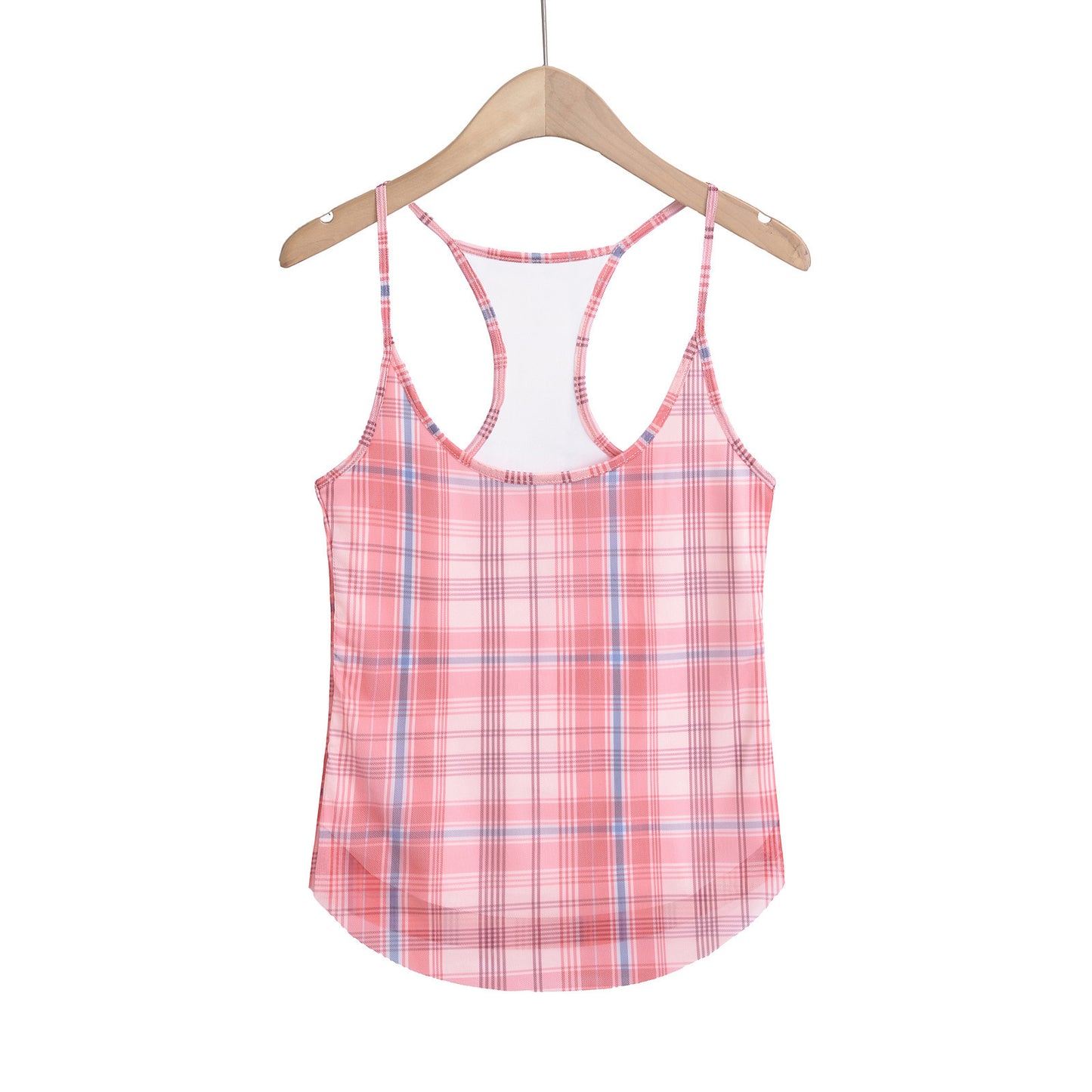 Checkered mesh vest for women