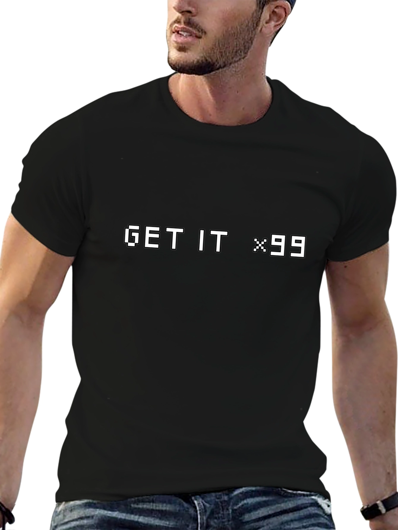 Get It x99 Pixel Art Black T-Shirt