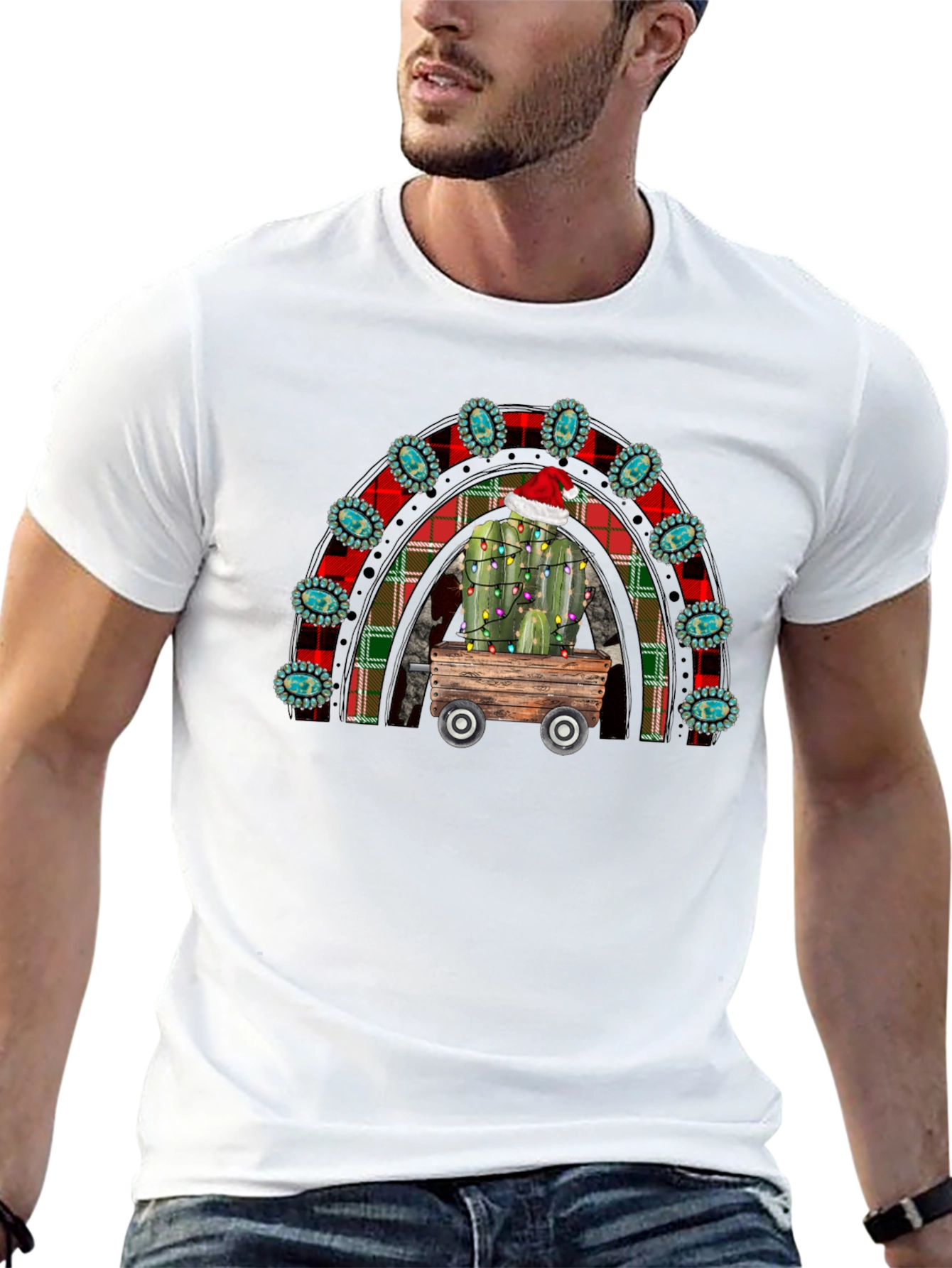 Festive Cactus Rainbow T-Shirt