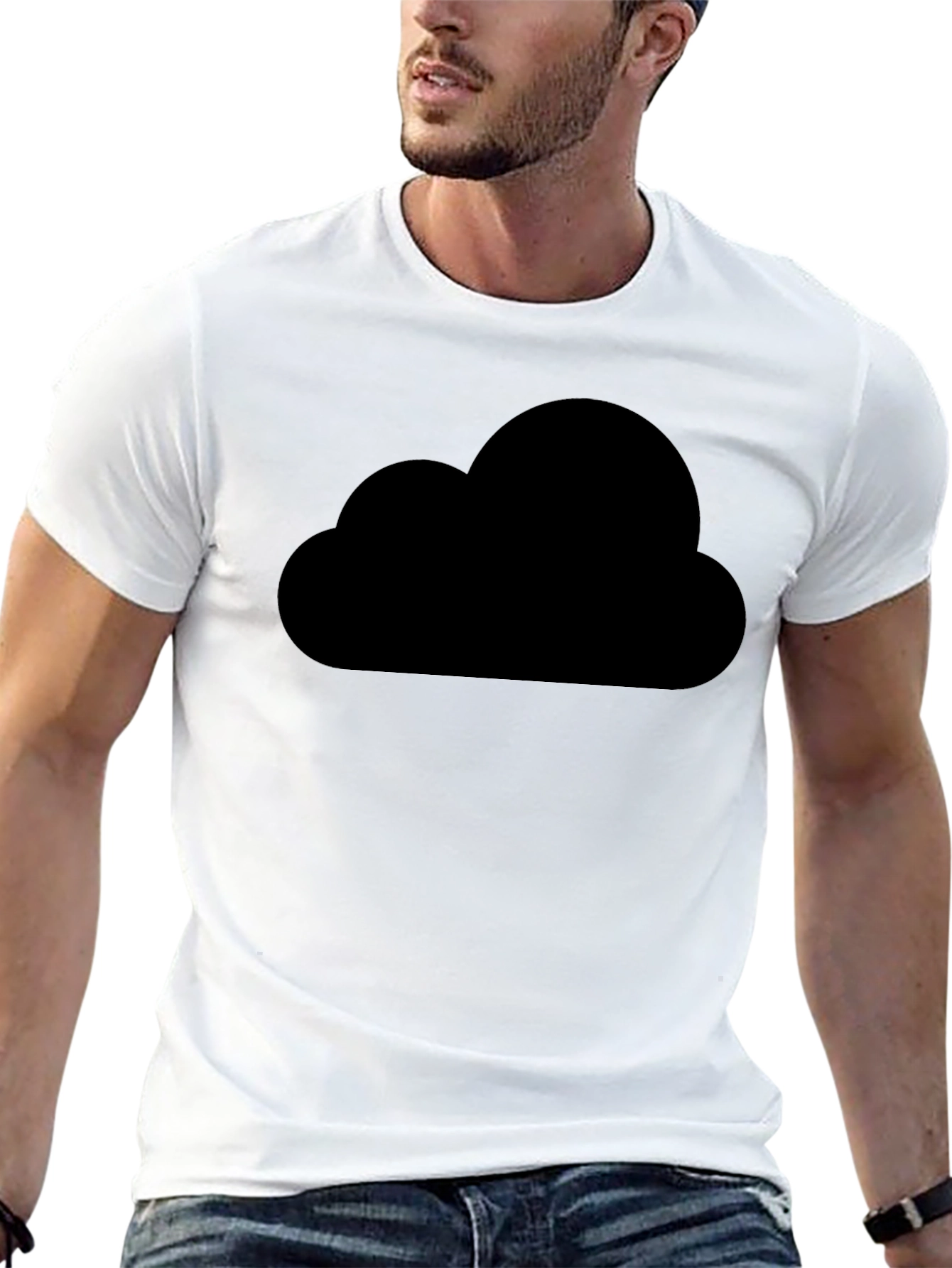 Mens Black Cloud Graphic T-Shirt