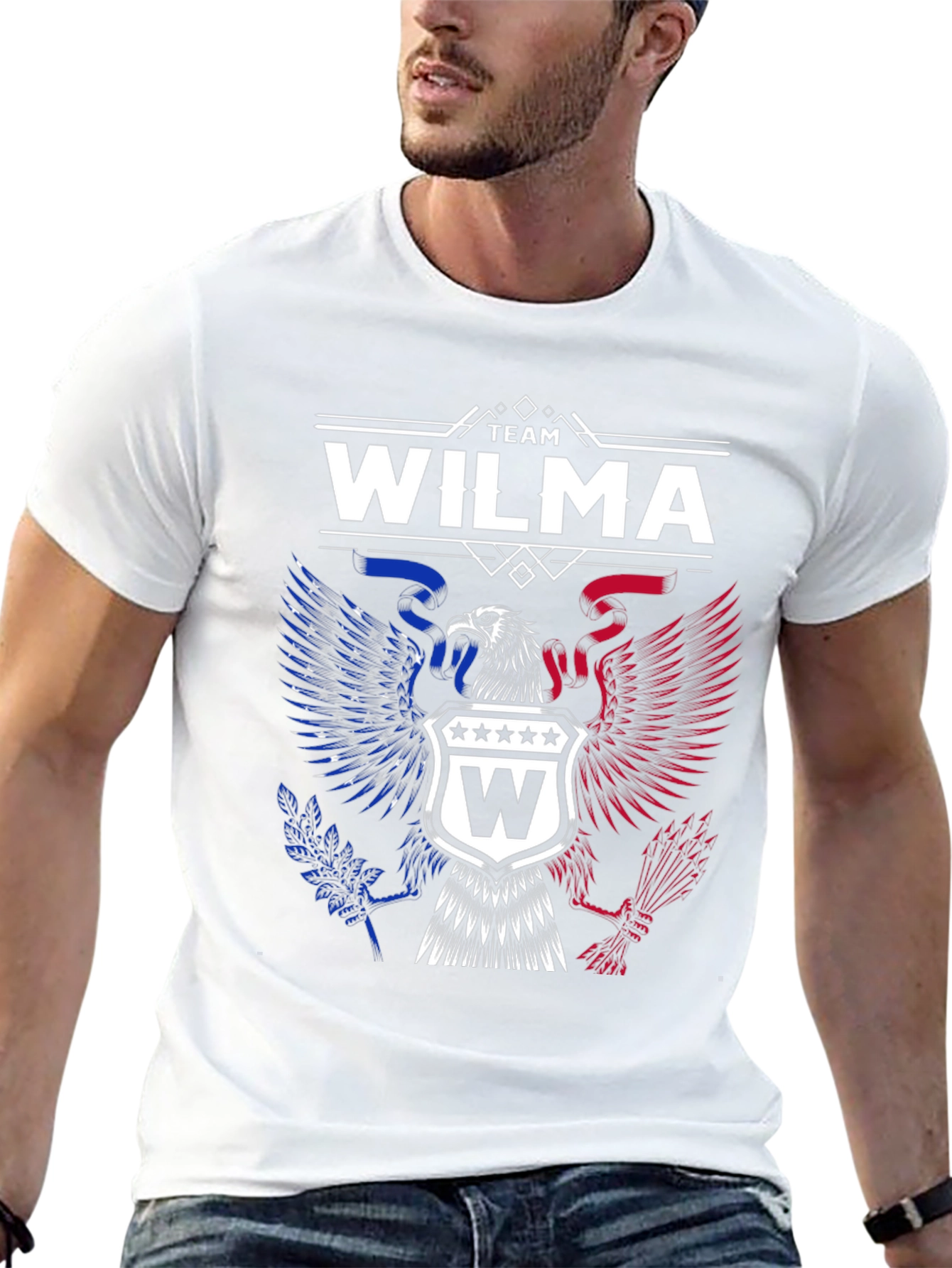 Team Wilma Graphic T-Shirt - Patriotic Eagle Design