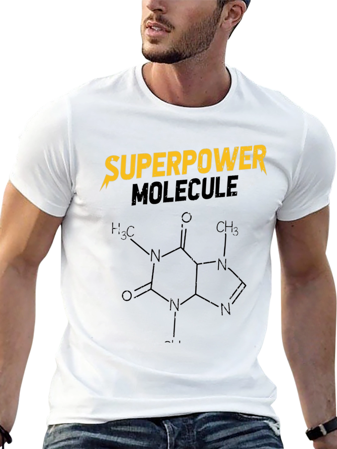 Superpower Molecule Graphic Tee - Caffeine Design