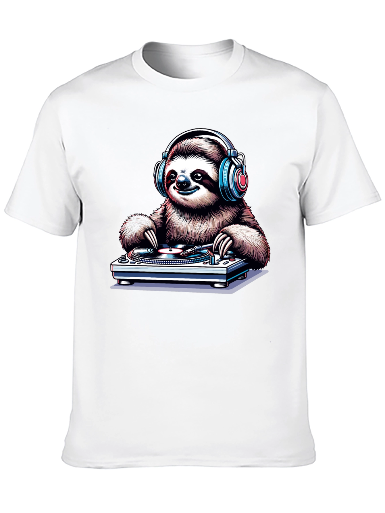 DJ Sloth Graphic T-Shirt - Cool Music Lover Tee