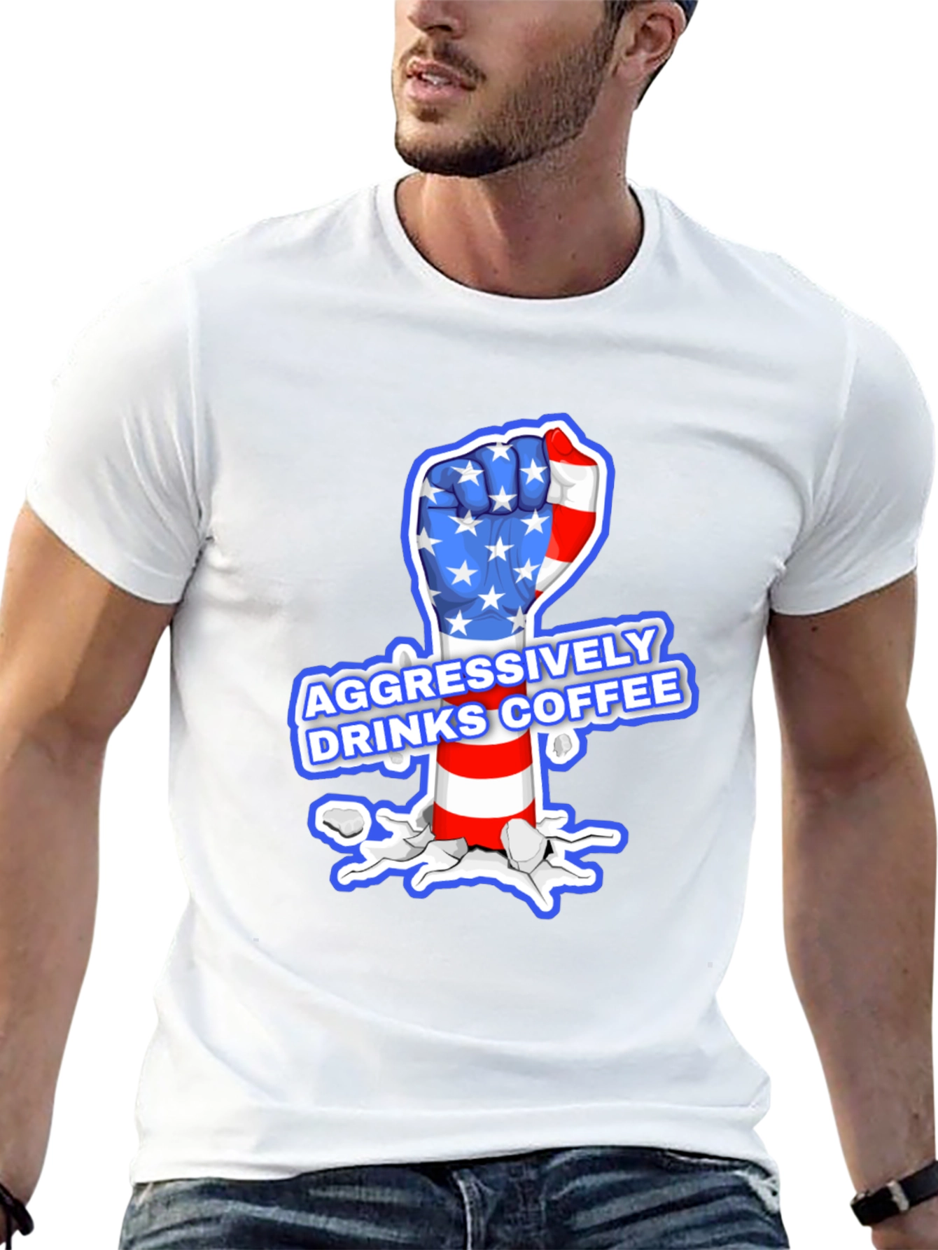Aggressively Drinks Coffee T-Shirt