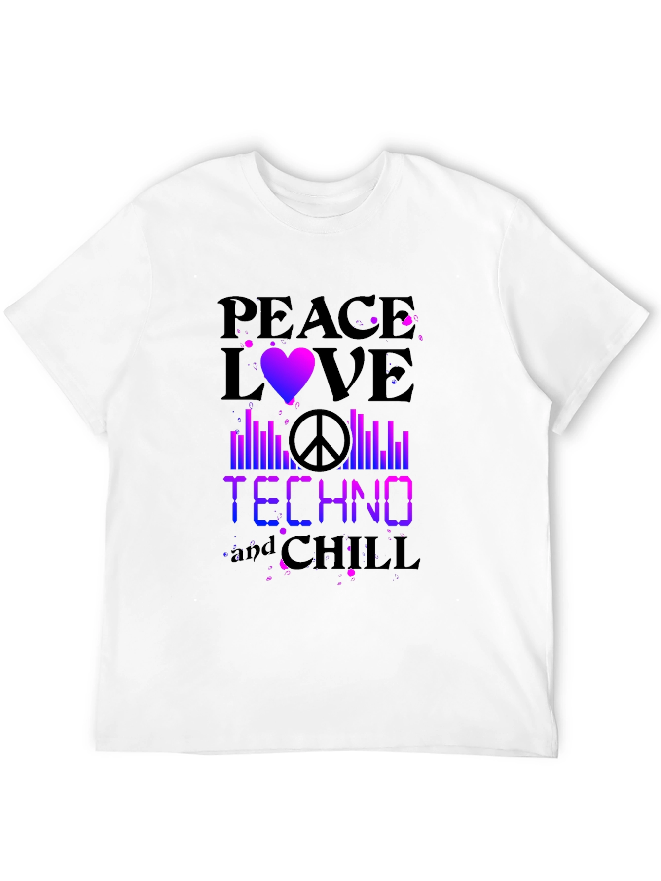 Peace Love Techno Chill Graphic T-Shirt