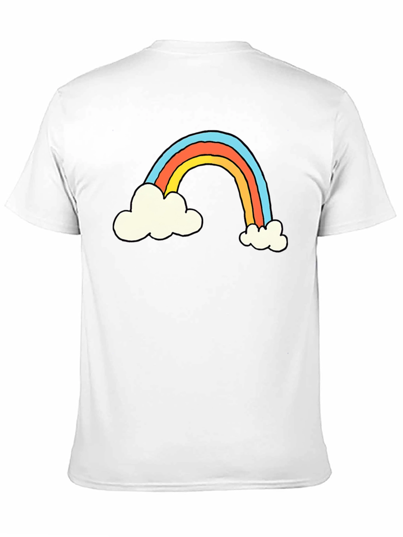 Rainbow Cloud Graphic T-Shirt - Black