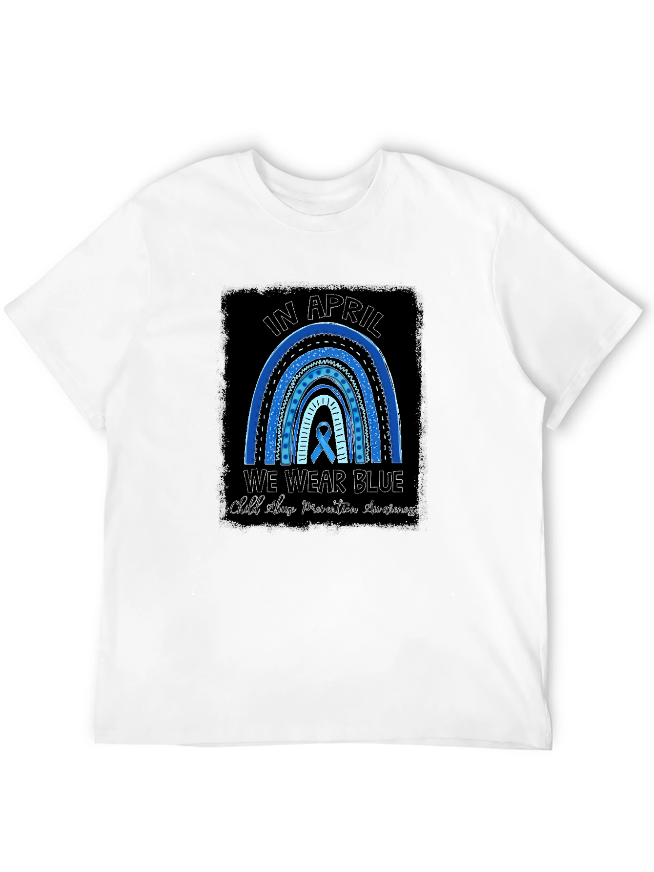 In April We Wear Blue Child Abuse Awareness T-Shirt