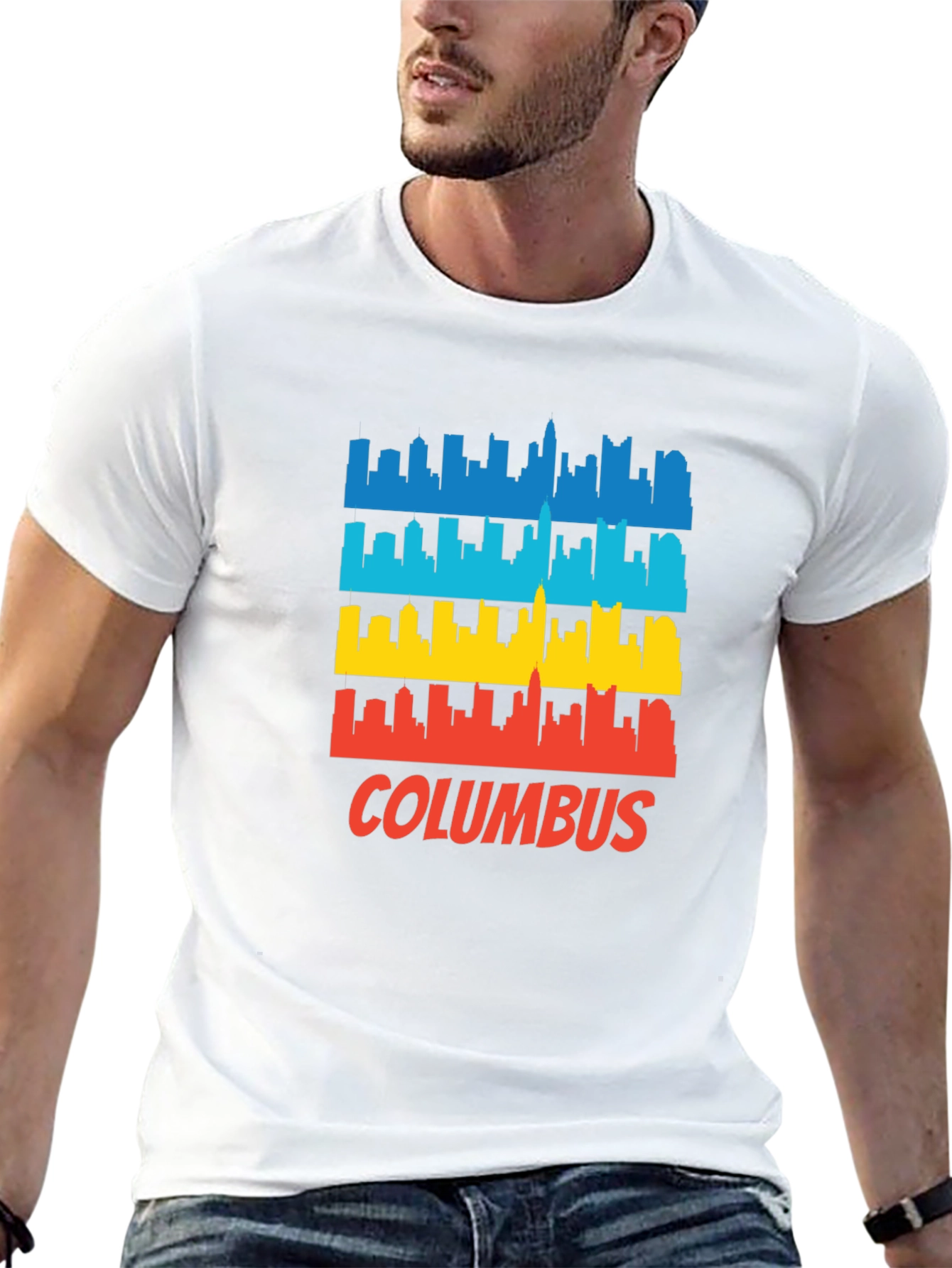 Columbus Skyline Retro T-Shirt
