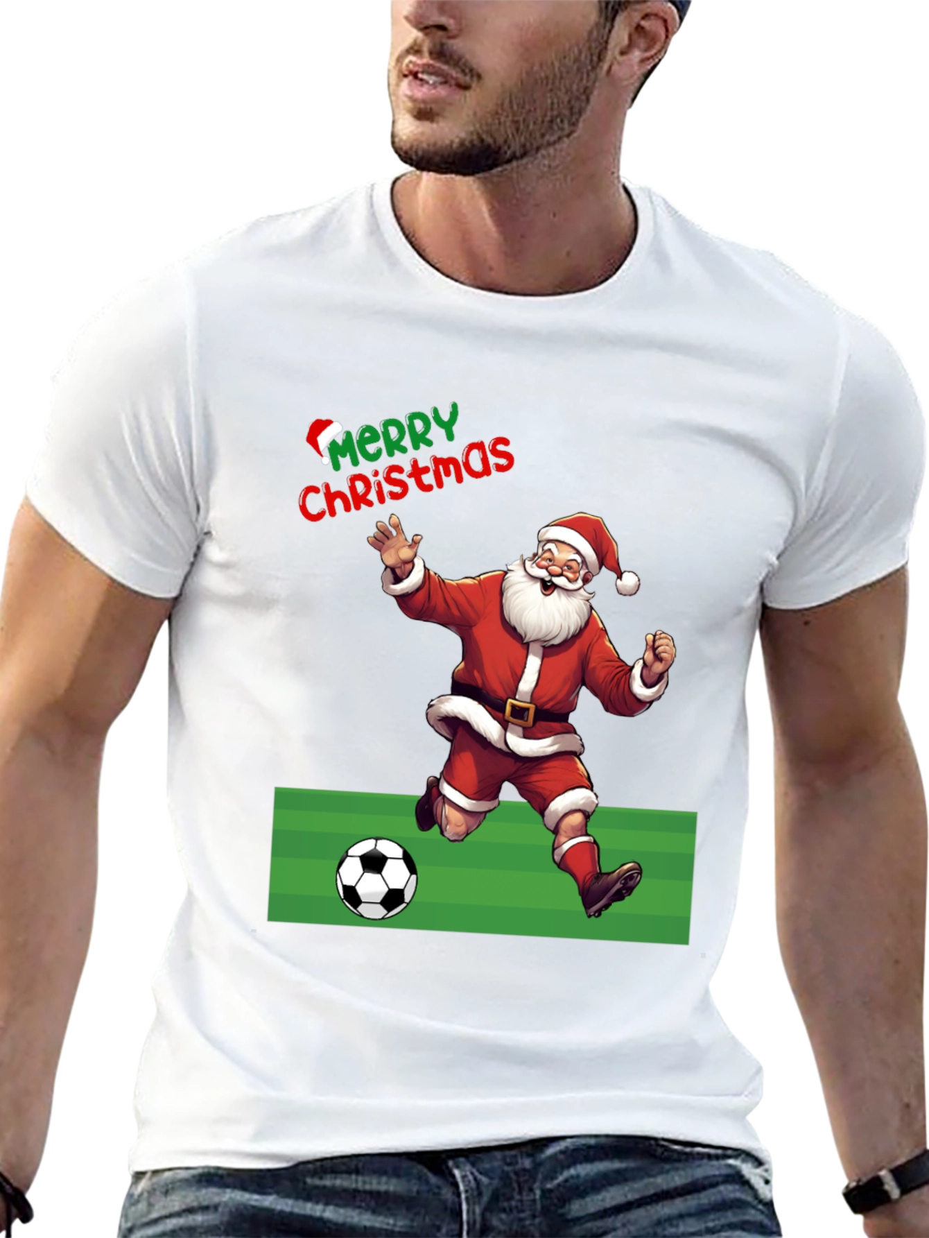 Merry Christmas Santa Soccer T-Shirt