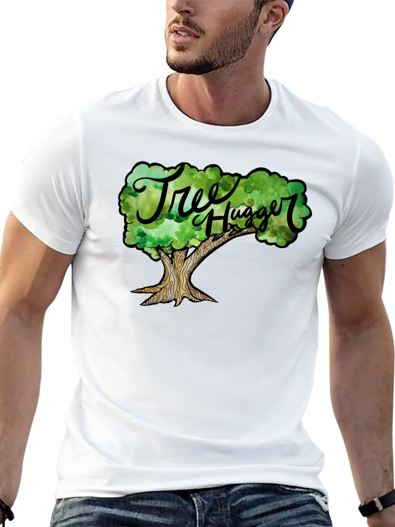 Tree Hugger Graphic T-Shirt - Black Cotton Tee