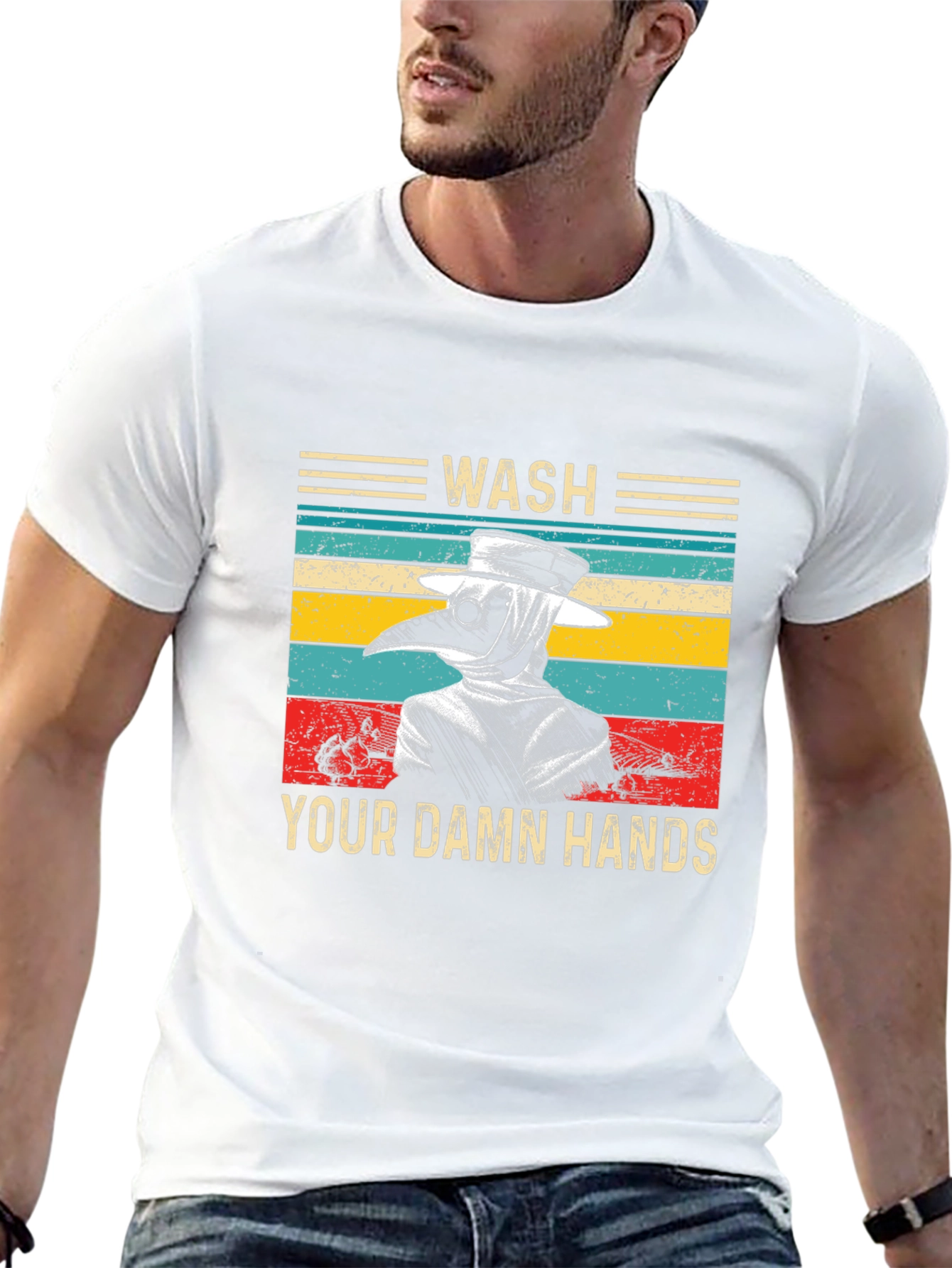 Wash Your Damn Hands Plague Doctor T-Shirt