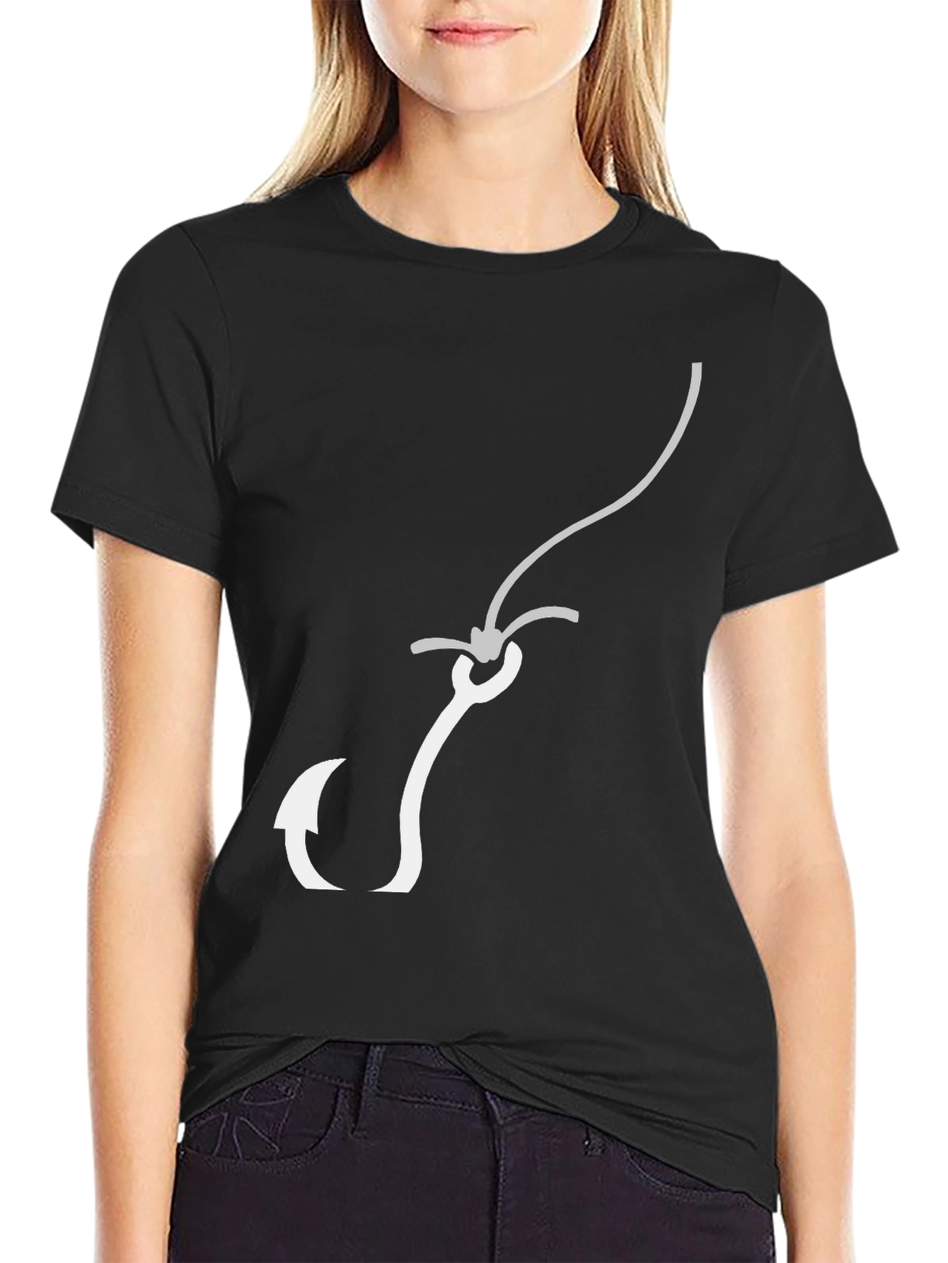 Fishing Hook Graphic Tee - Stylish Angler Design