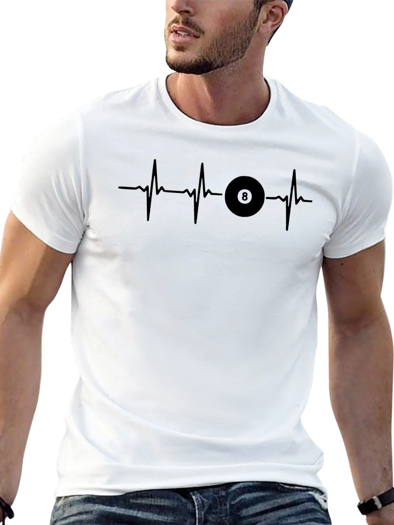 Billiard 8-Ball Heartbeat T-Shirt - Pool Player Tee