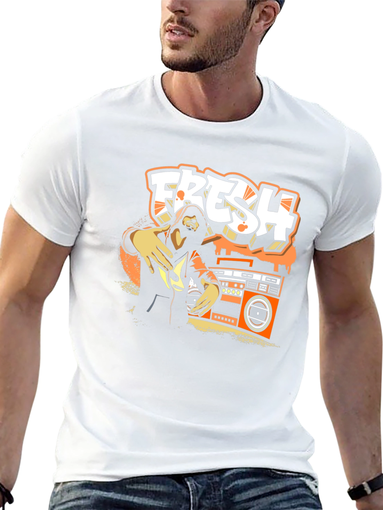 Fresh Graphic Print Black T-Shirt