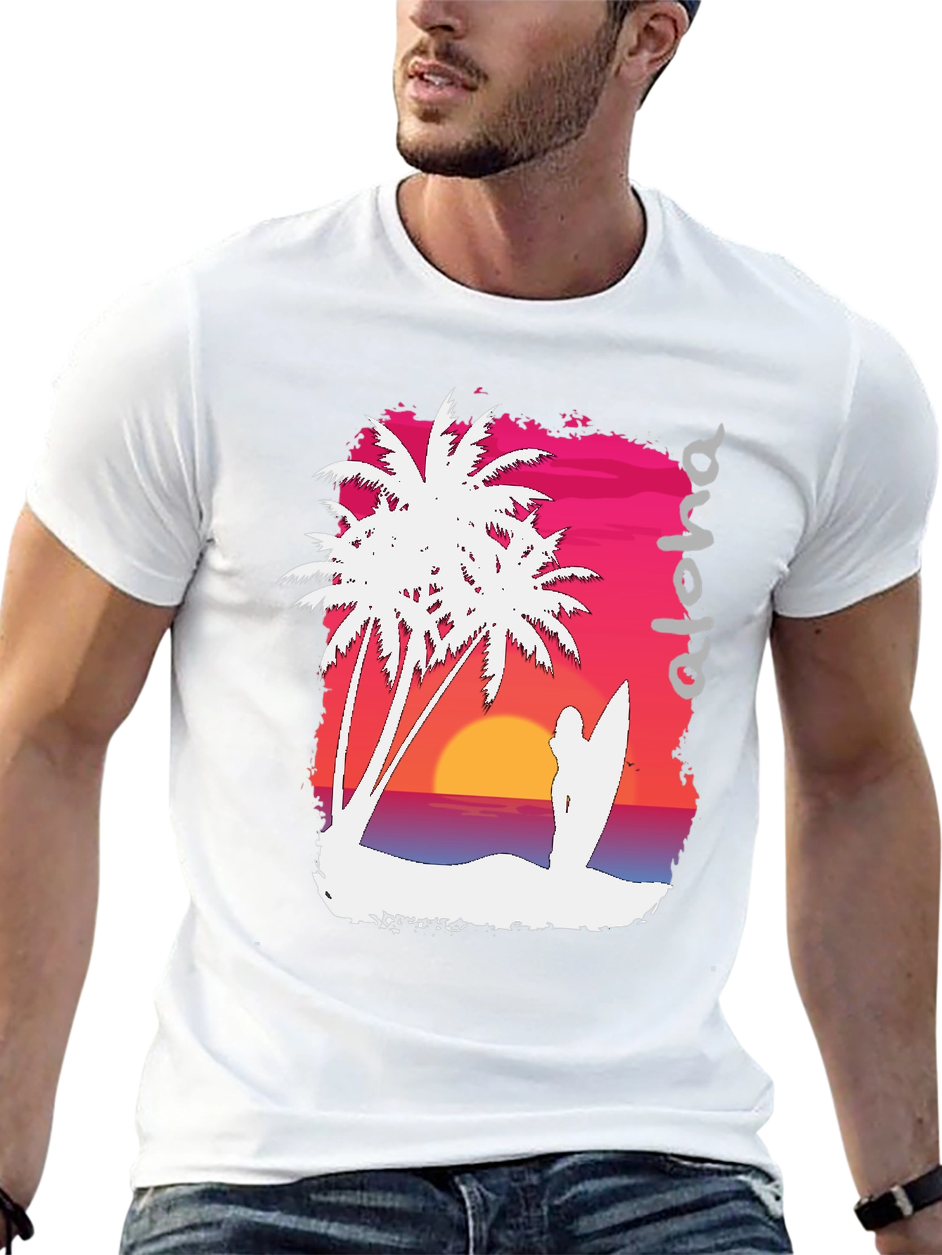 Aloha Sunset Graphic Tee - Tropical Vibe