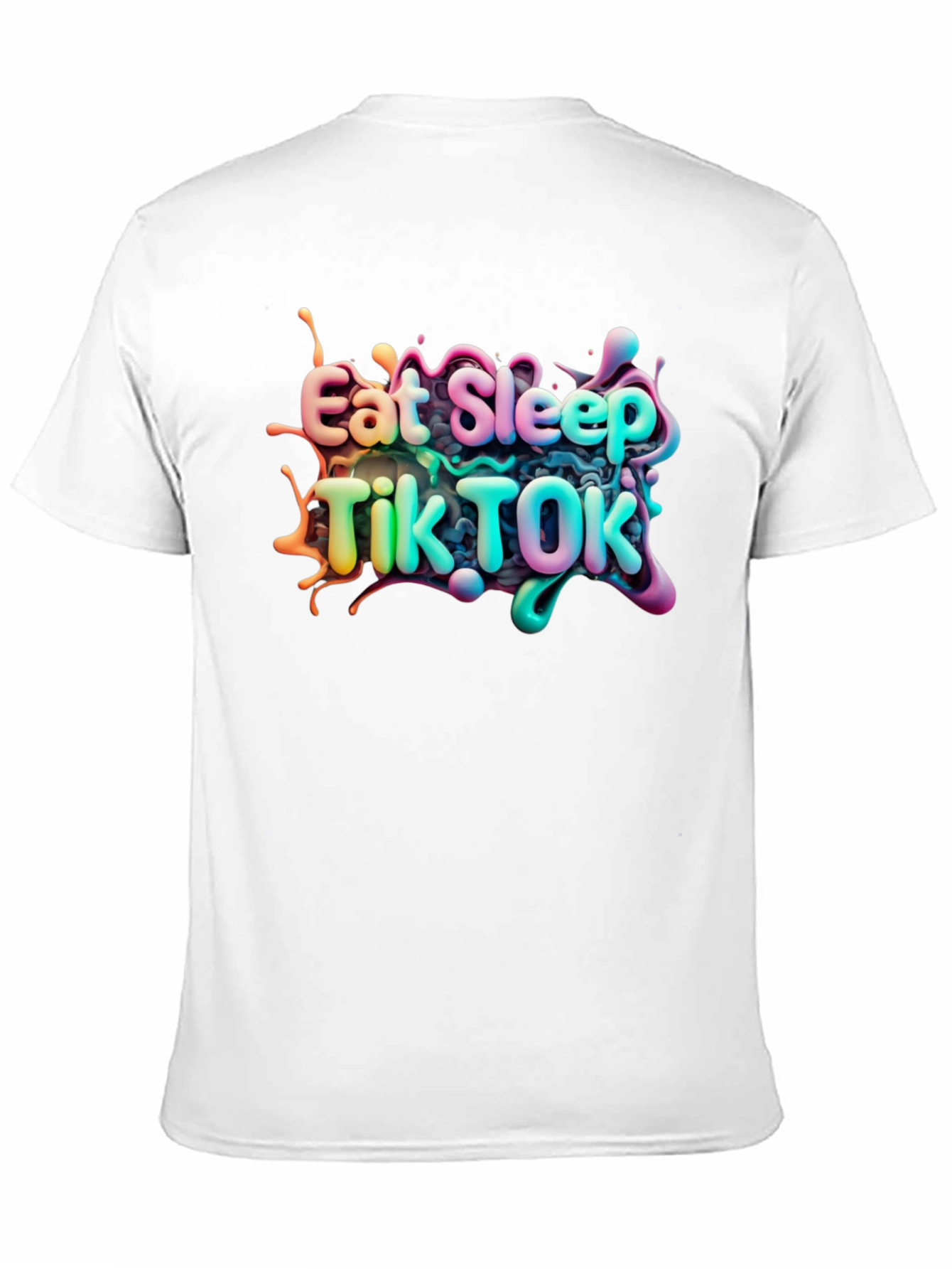 Eat Sleep TikTok T-Shirt Black Crew Neck Unisex