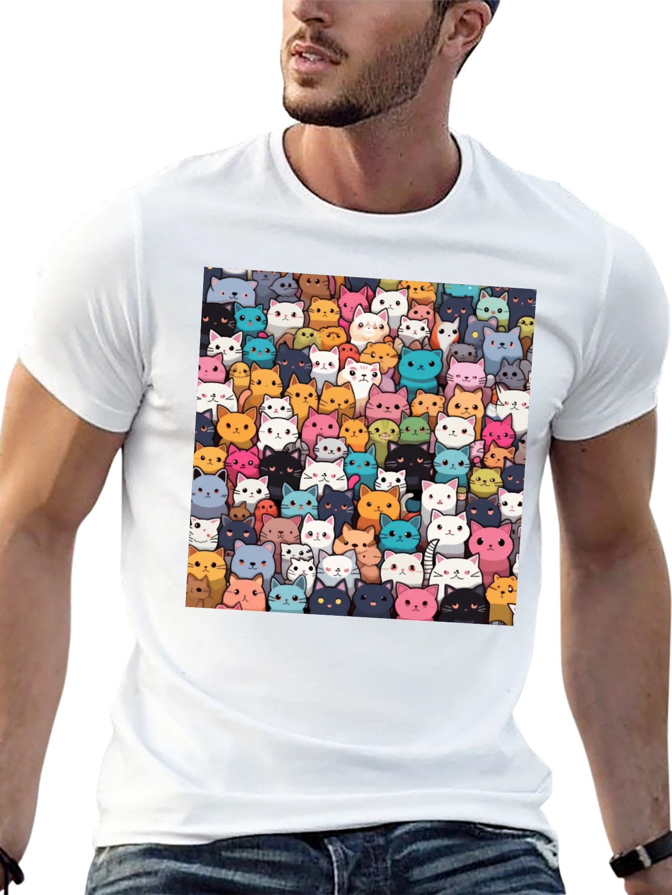 Cartoon Cats T-Shirt - Fun Graphic Tee
