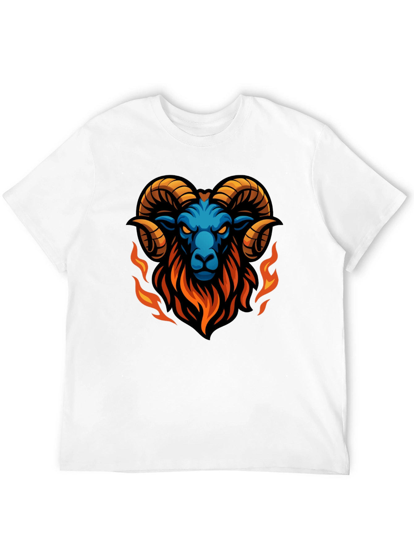 Fiery Ram Graphic Black T-Shirt