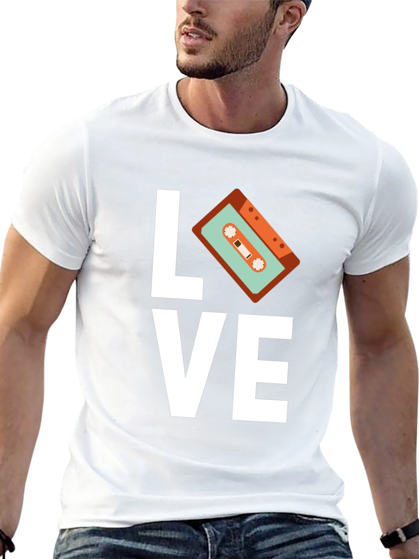 Retro Music Love Cassette Graphic T-Shirt