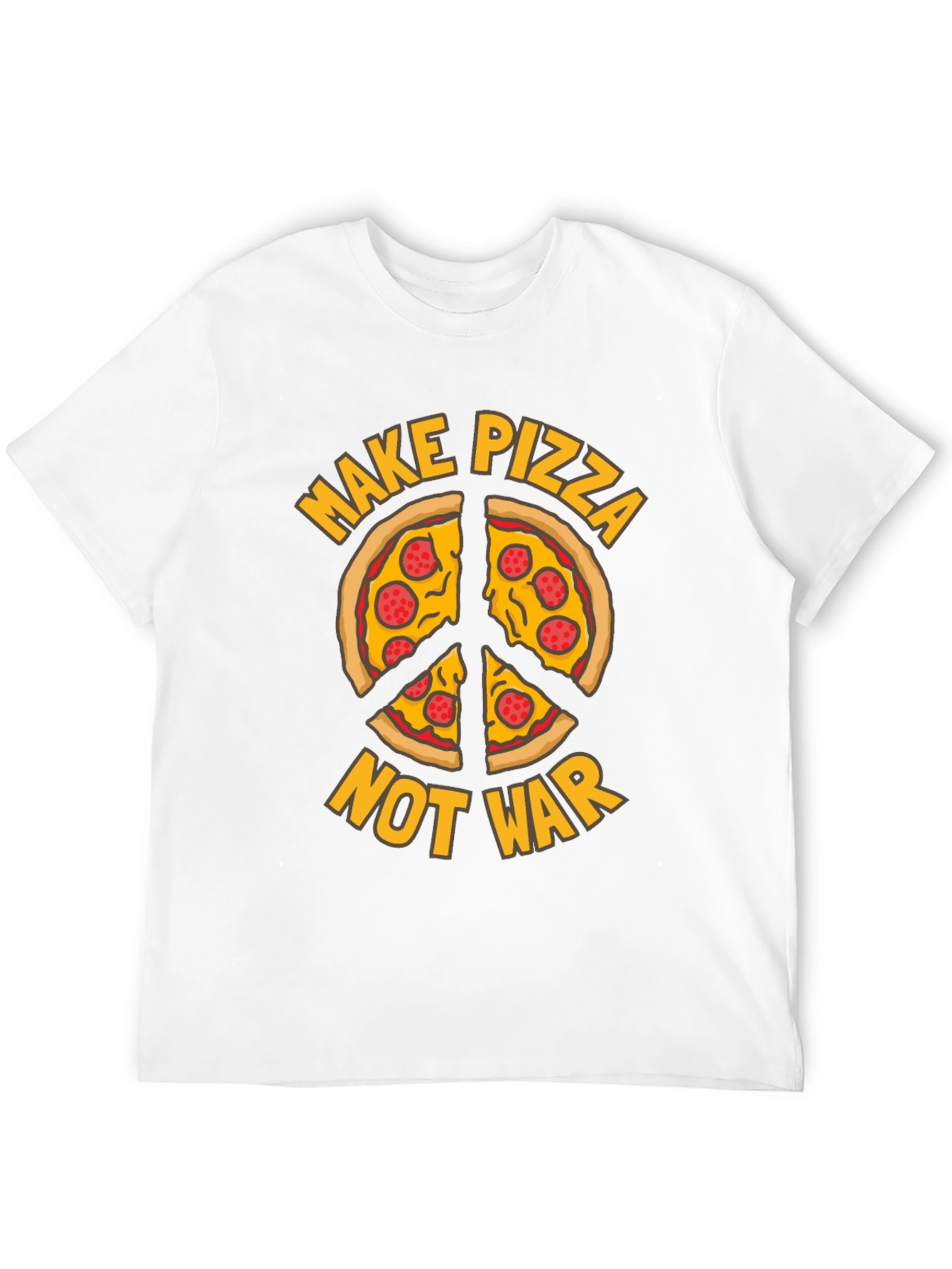Make Pizza Not War T-Shirt Peace Sign Foodie Tee