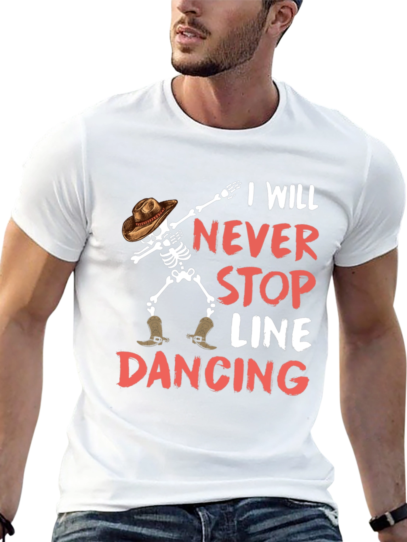 I Will Never Stop Line Dancing Skeleton Graphic Tee