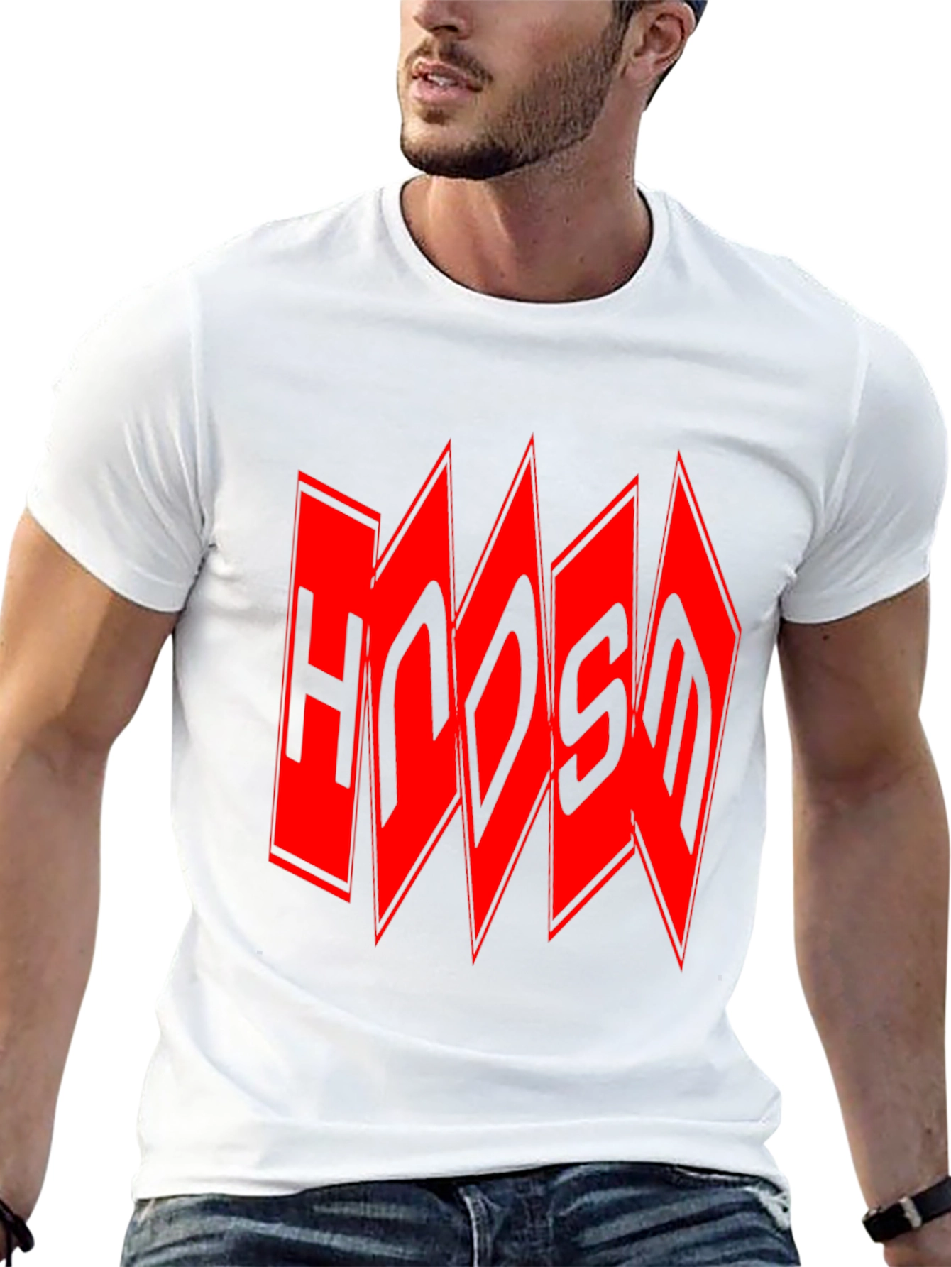 Edgy Red Logo Black T-Shirt