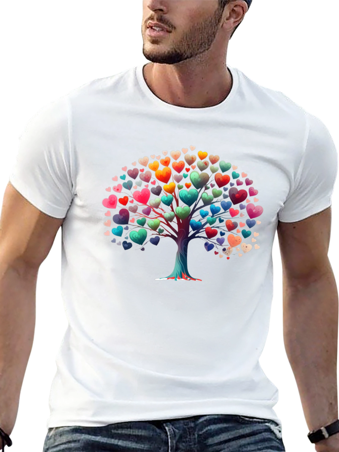 Heart Tree Graphic T-Shirt - Black Cotton Tee