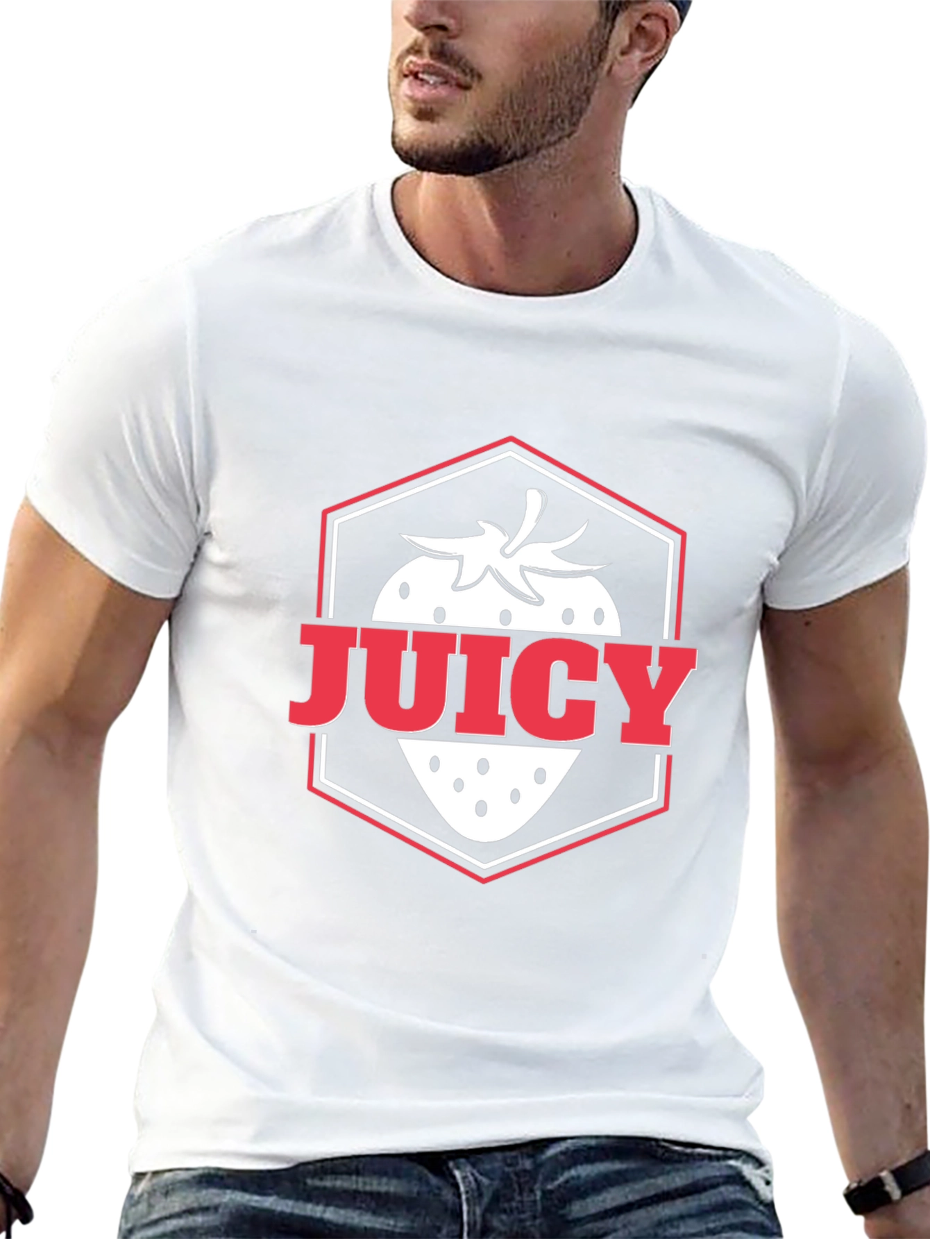 Juicy Strawberry Graphic Tee - Stylish Black T-Shirt