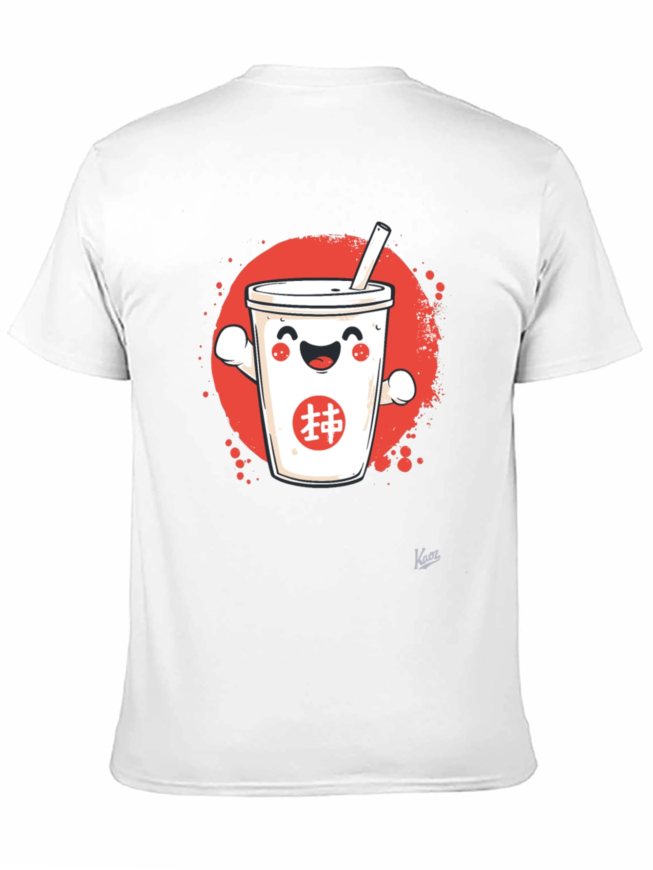 Cute Bubble Tea Graphic T-Shirt - Black