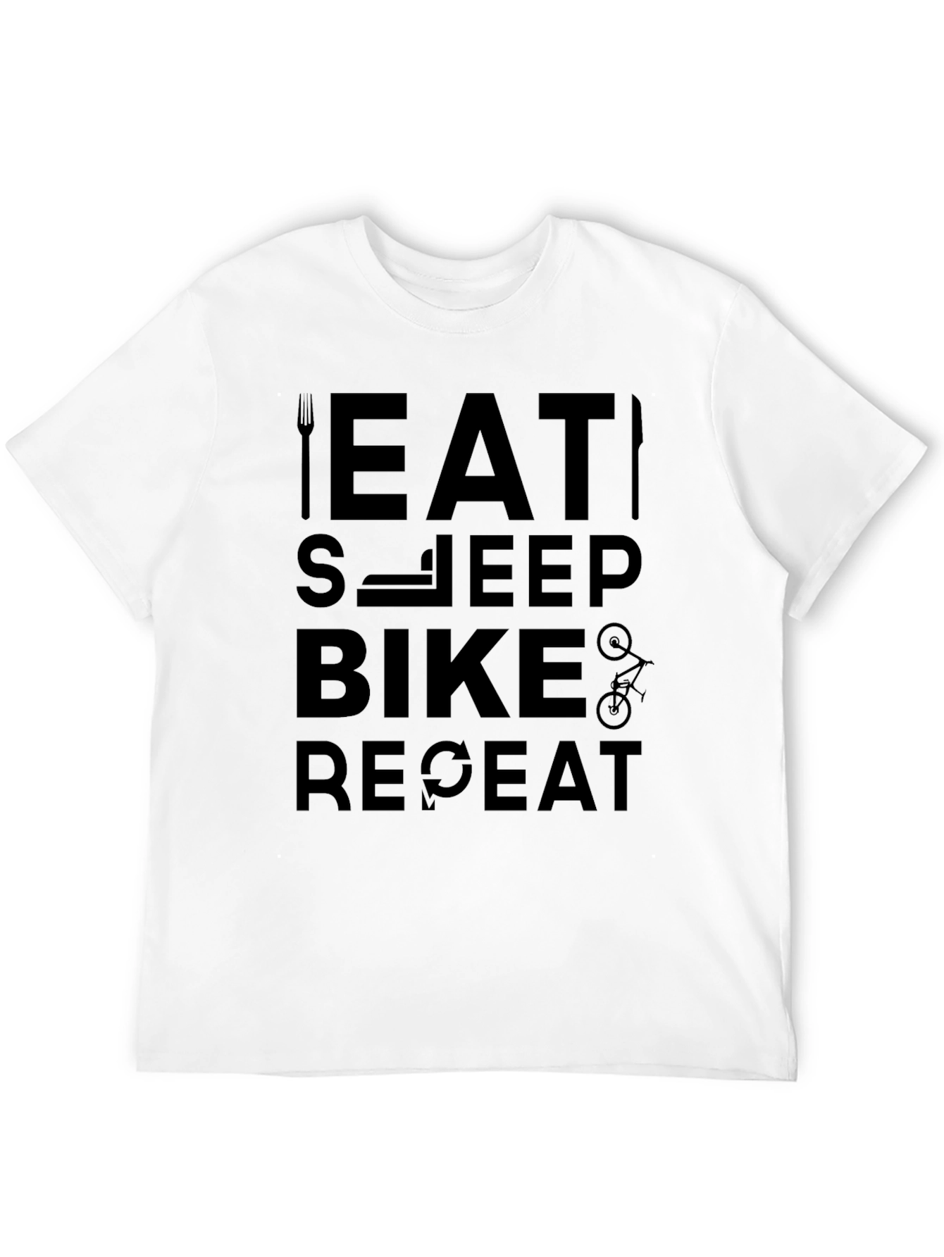 Eat Sleep Bike Repeat Black Graphic Tee