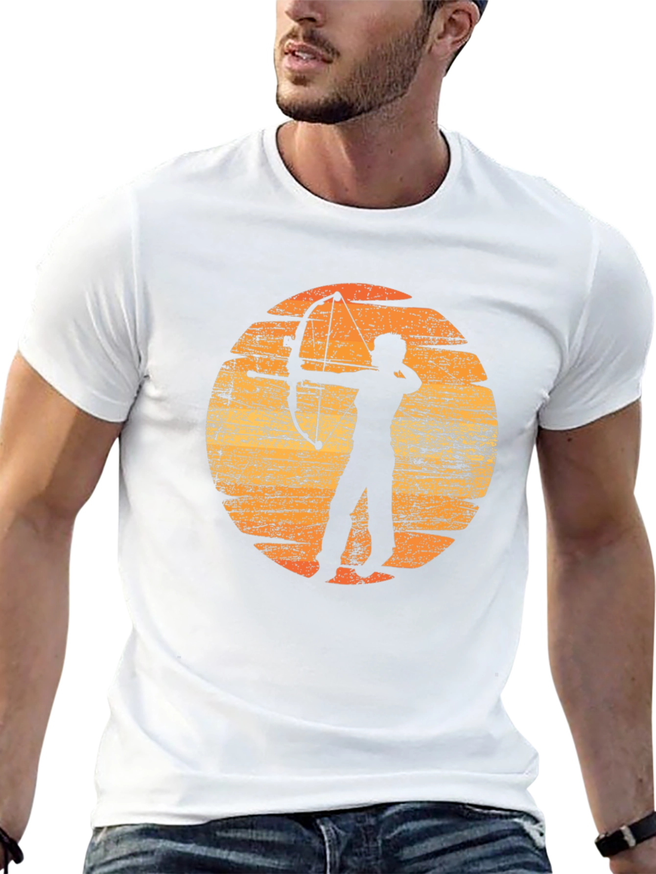 Archery Silhouette Graphic T-Shirt - Black