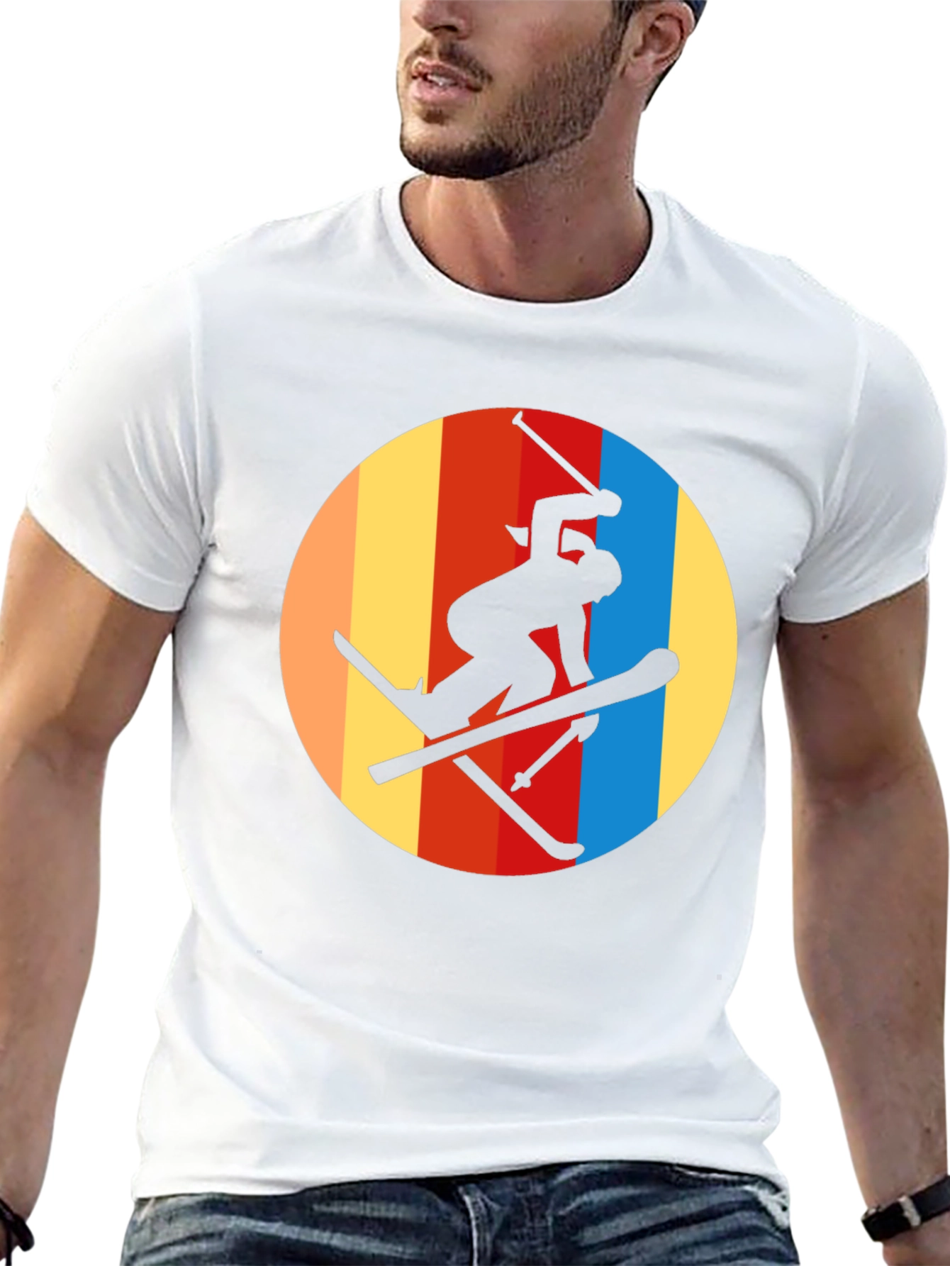 Retro Ski T-Shirt - Silhouette Graphic Tee