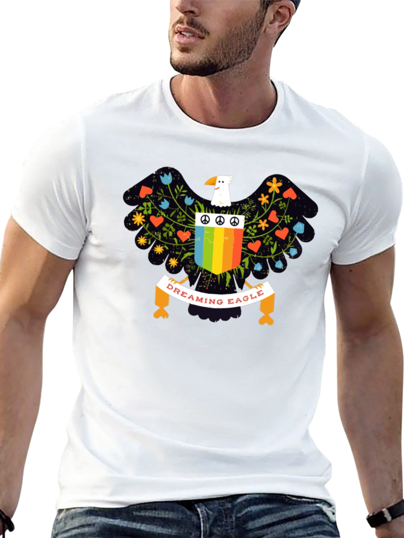 Dreaming Eagle Graphic T-Shirt - Peace & Love Design