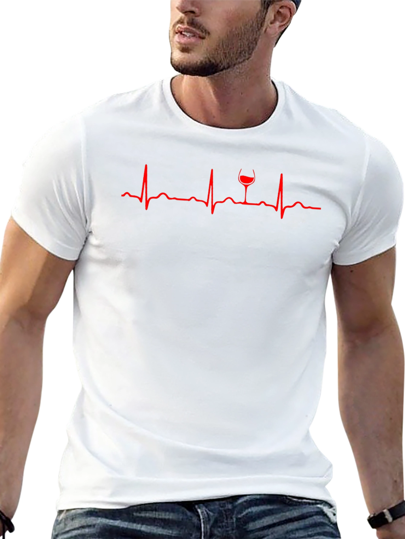 Wine Lover Heartbeat T-Shirt